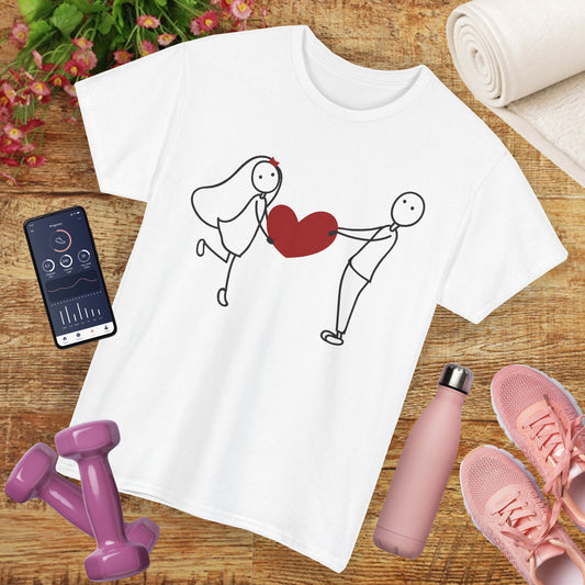Heartfelt Connection Heavy Cotton Tee - Playful Love, Gentle Vibes
