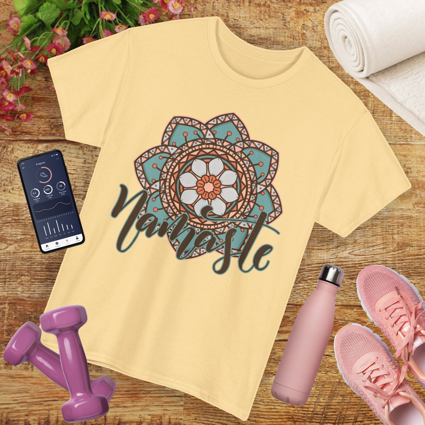 Namaste Vibes- Vintage Mandala Spirit Heavy Cotton Tee