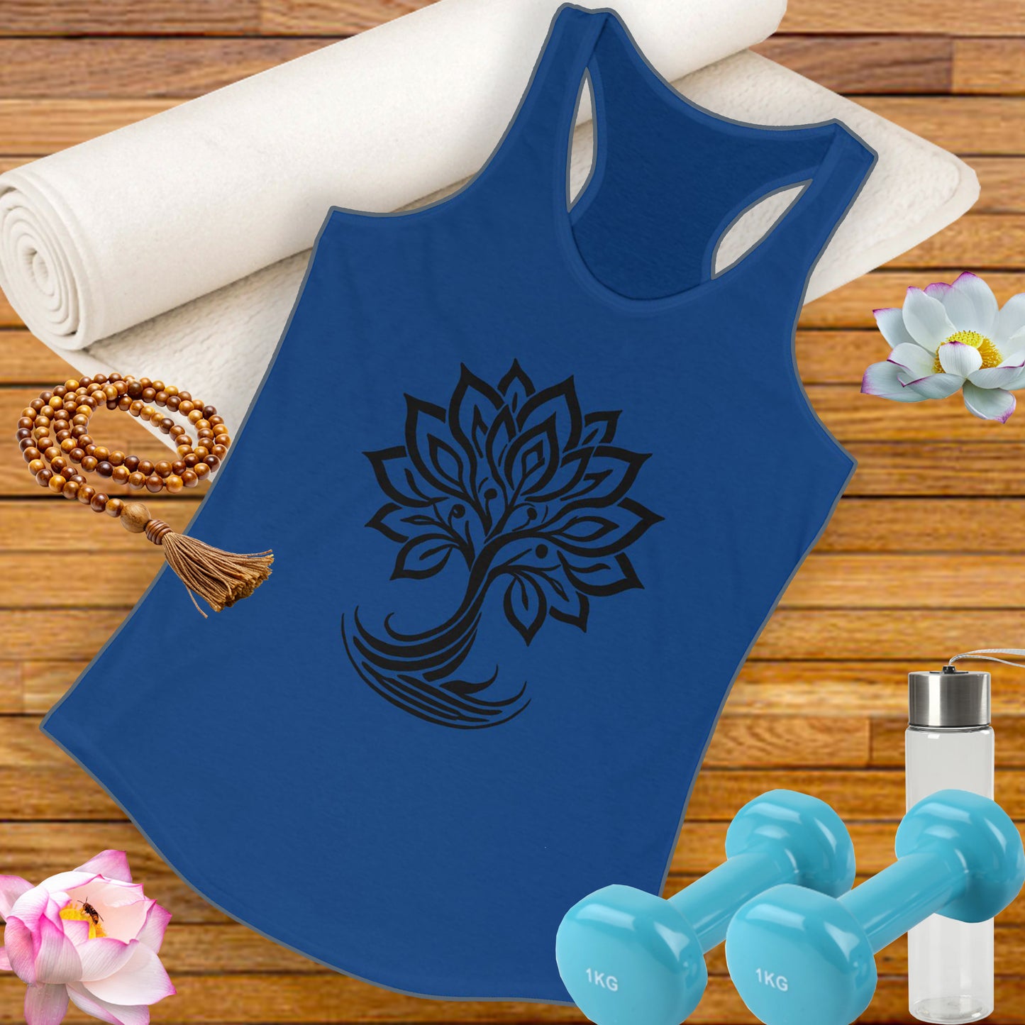 "Bloom with Purpose" – Inspirational Lotus Tree - Women's Racerback Tank