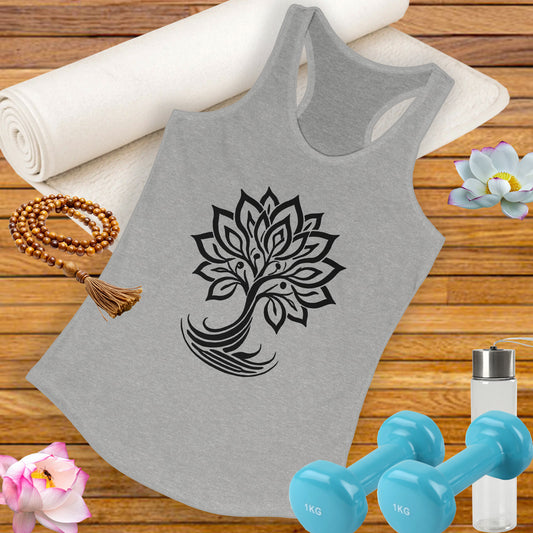 "Bloom with Purpose" – Inspirational Lotus Tree - Women's Racerback Tank