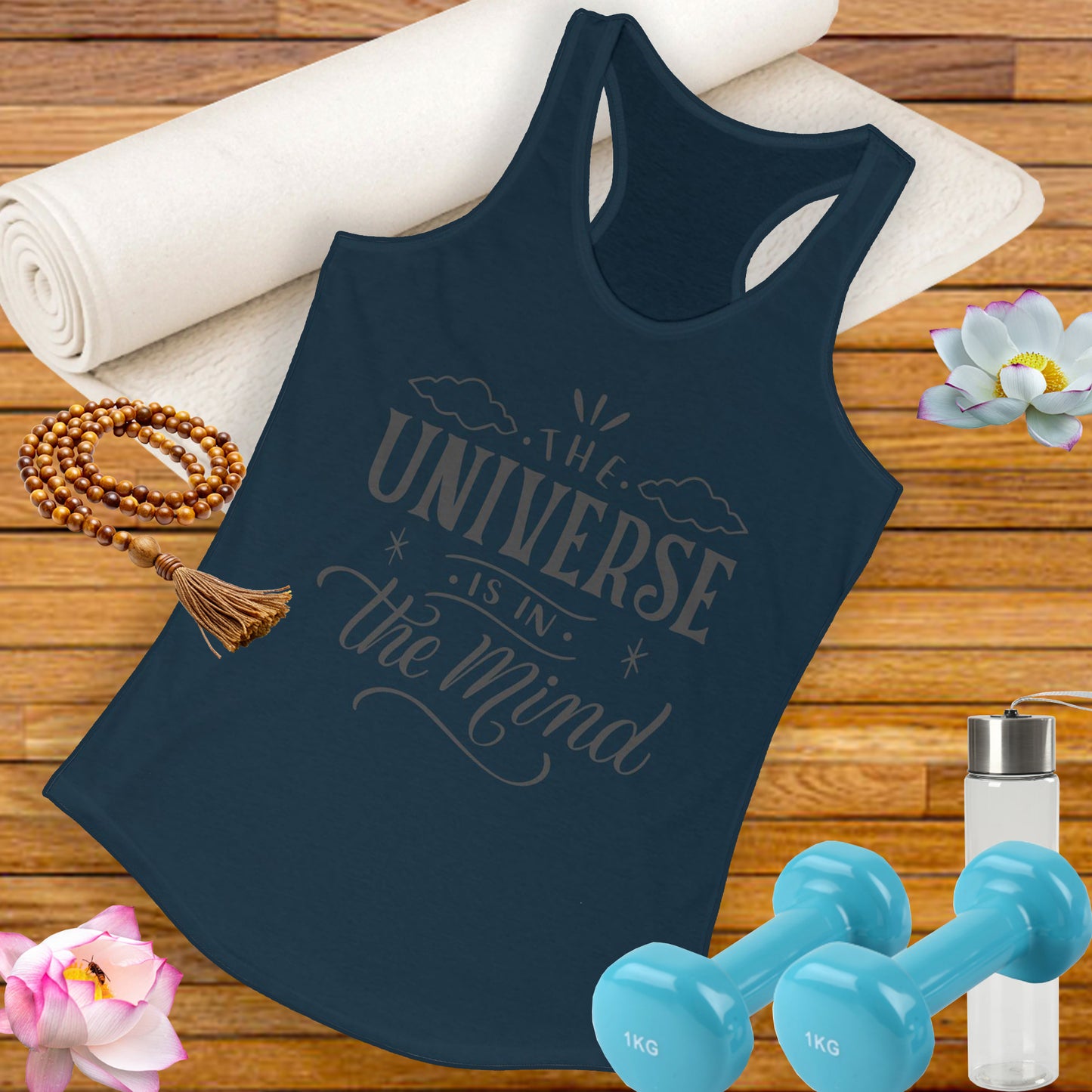 "The Universe Is in the Mind" - Cosmic Consciousness Women's Racerback Tank Top