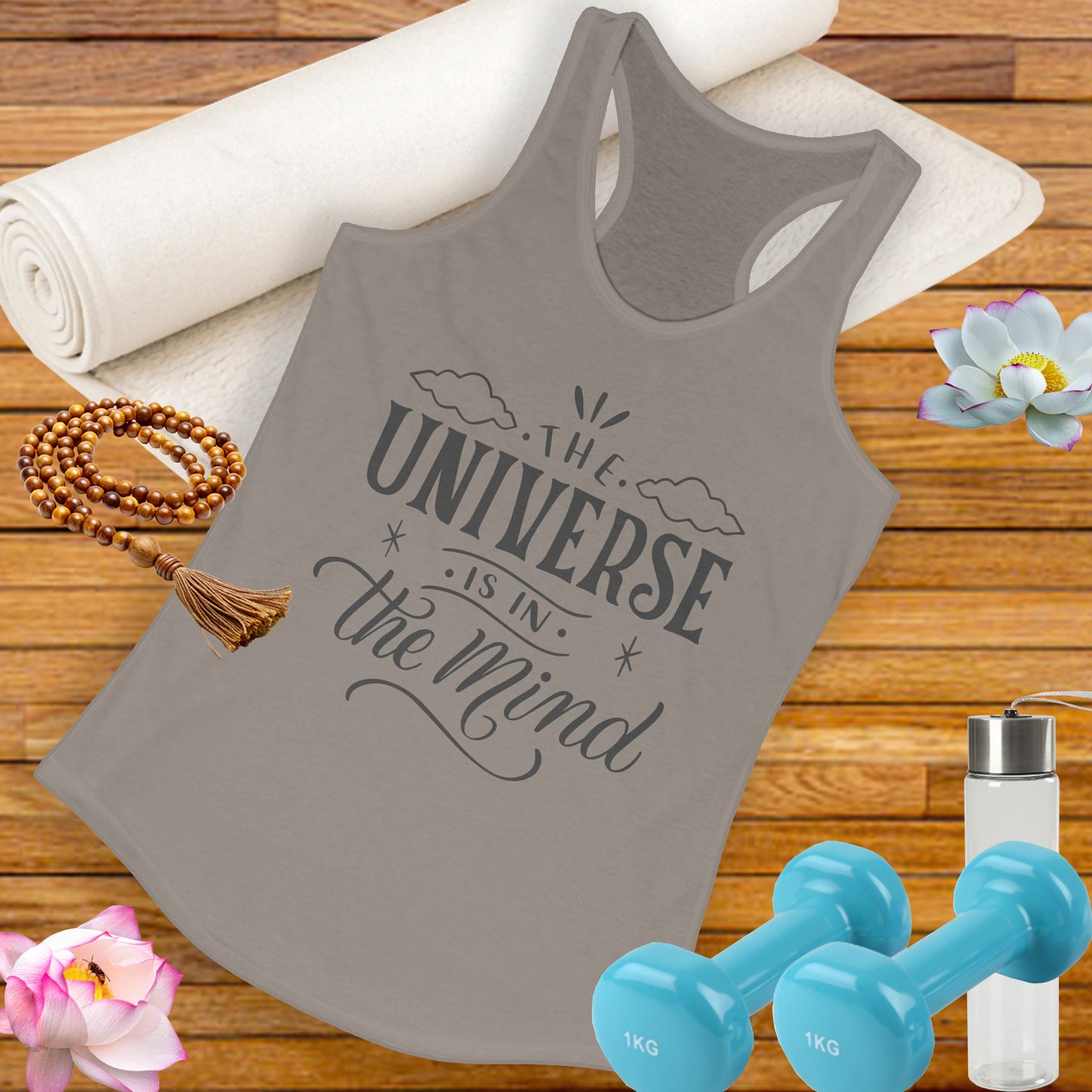 "The Universe Is in the Mind" - Cosmic Consciousness Women's Racerback Tank Top