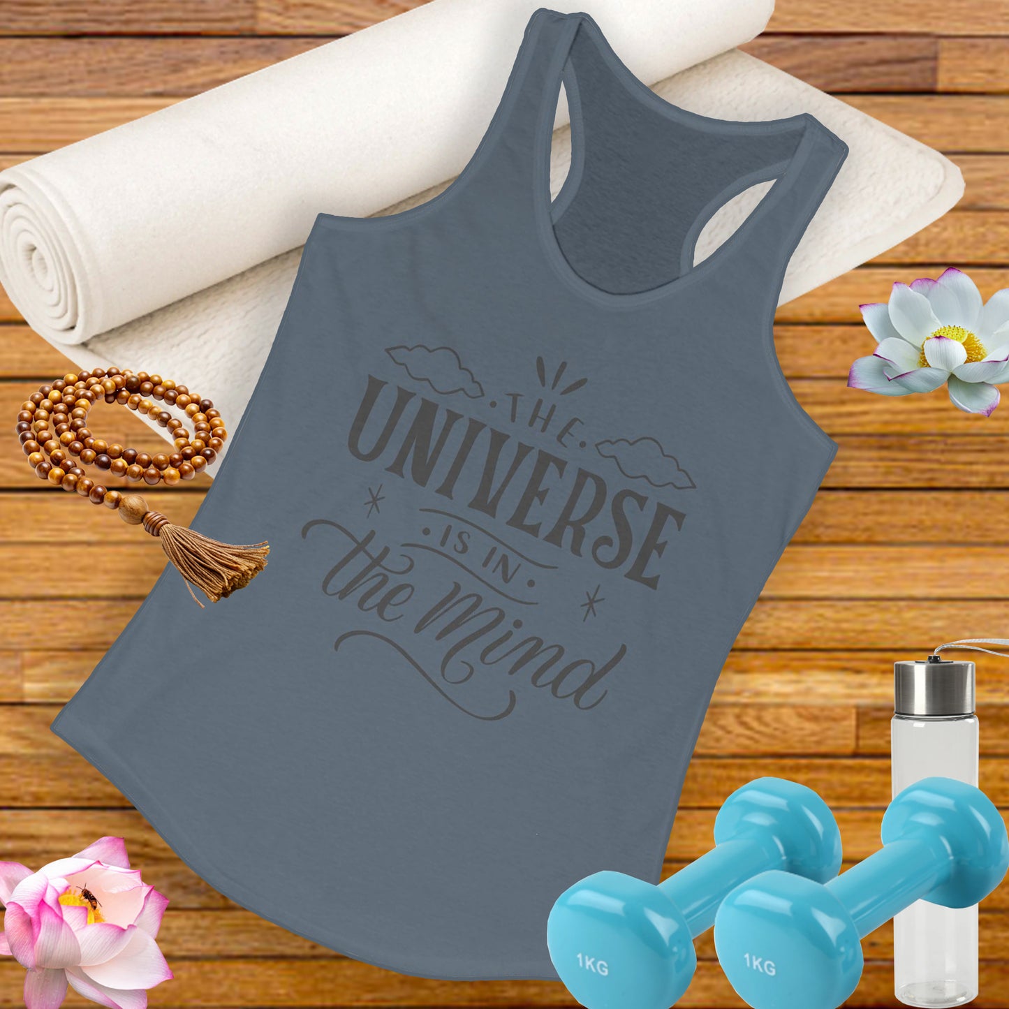 "The Universe Is in the Mind" - Cosmic Consciousness Women's Racerback Tank Top
