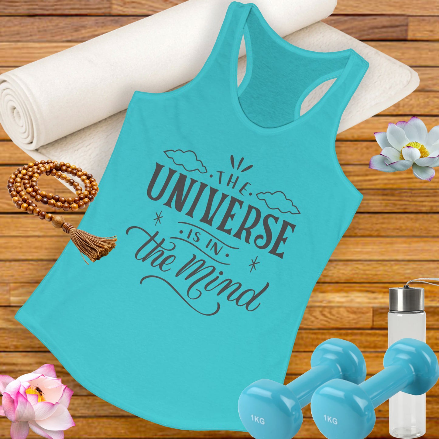 "The Universe Is in the Mind" - Cosmic Consciousness Women's Racerback Tank Top