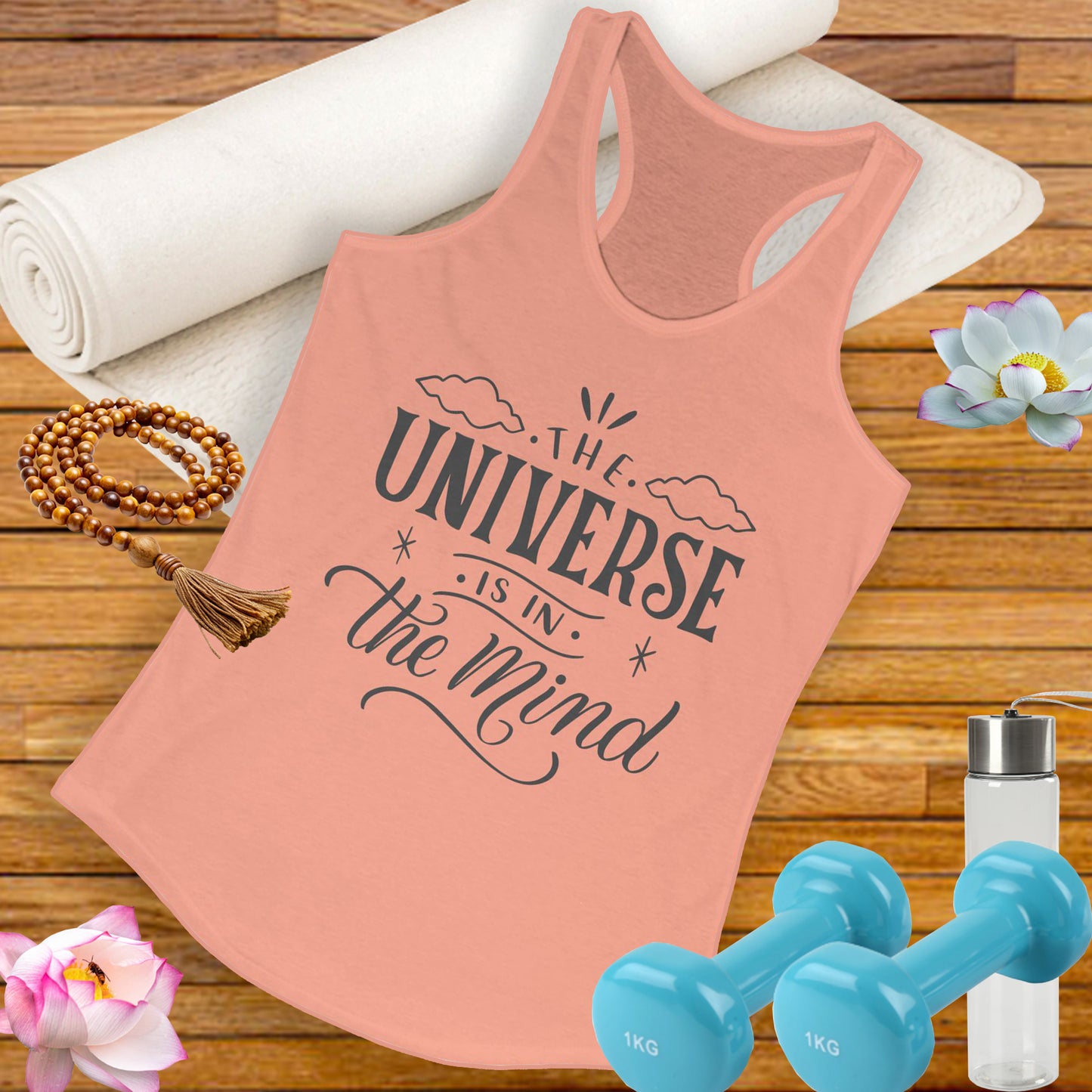 "The Universe Is in the Mind" - Cosmic Consciousness Women's Racerback Tank Top
