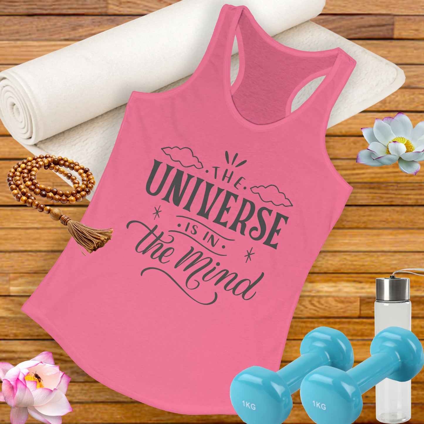 "The Universe Is in the Mind" - Cosmic Consciousness Women's Racerback Tank Top
