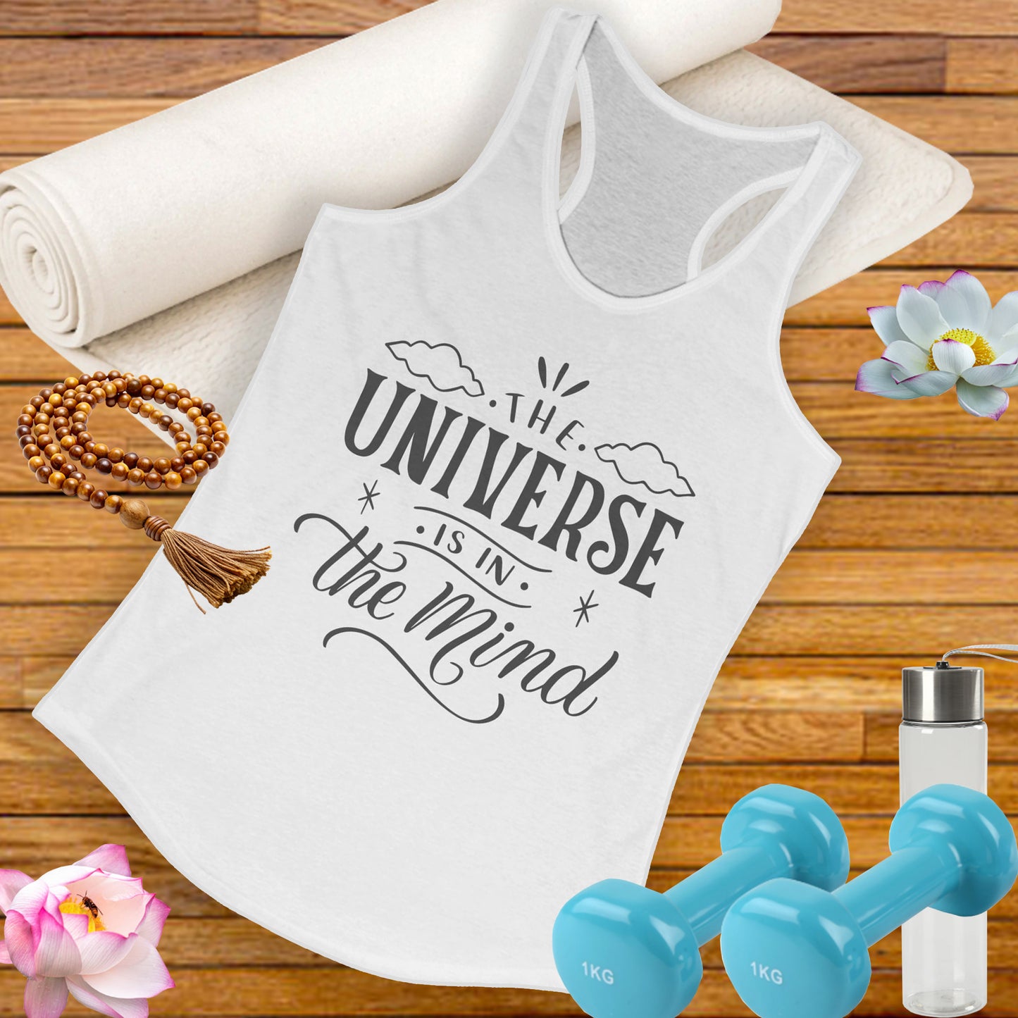"The Universe Is in the Mind" - Cosmic Consciousness Women's Racerback Tank Top