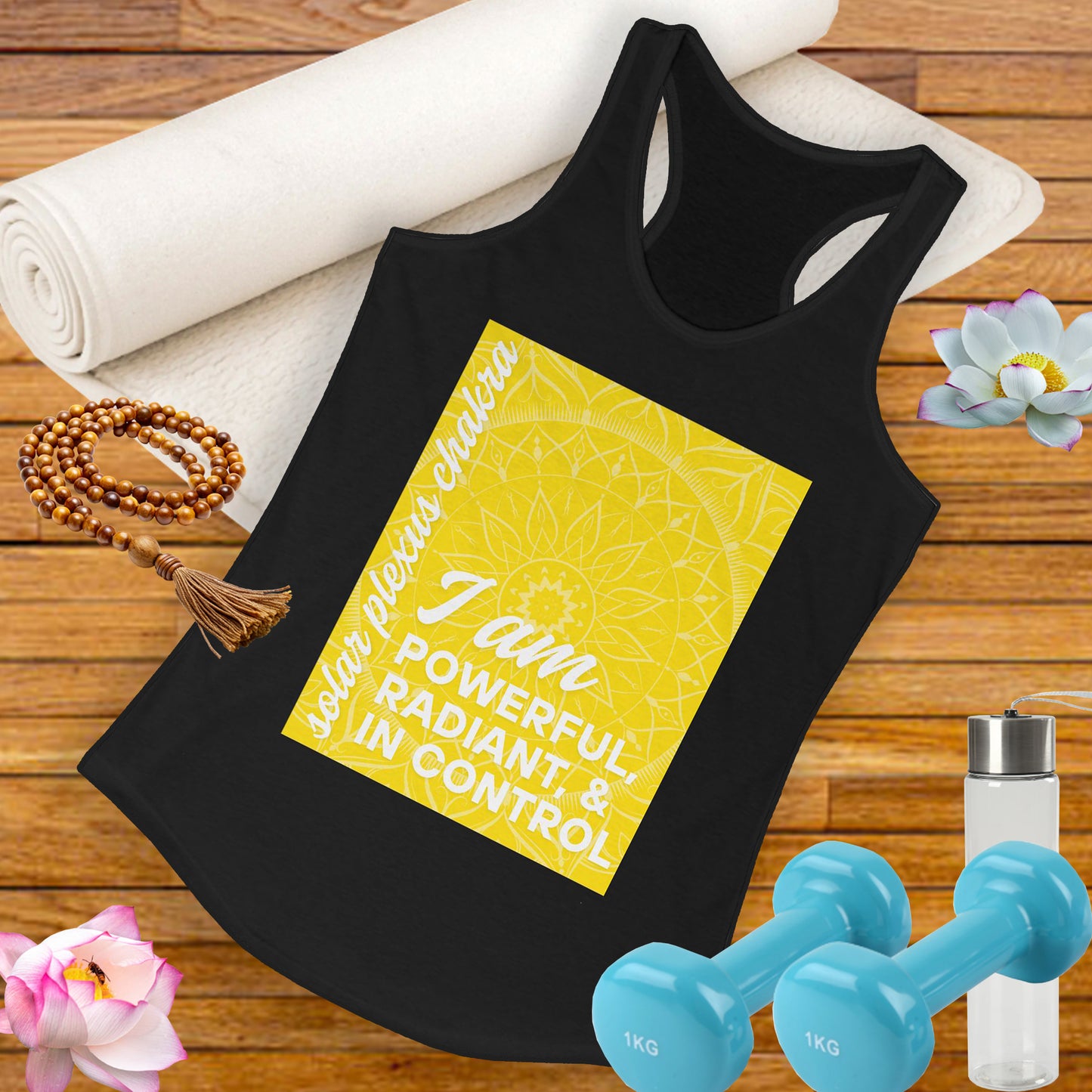 Radiate Power - Manipura/Solar Plexus Chakra Affirmation Racerback Tank Top