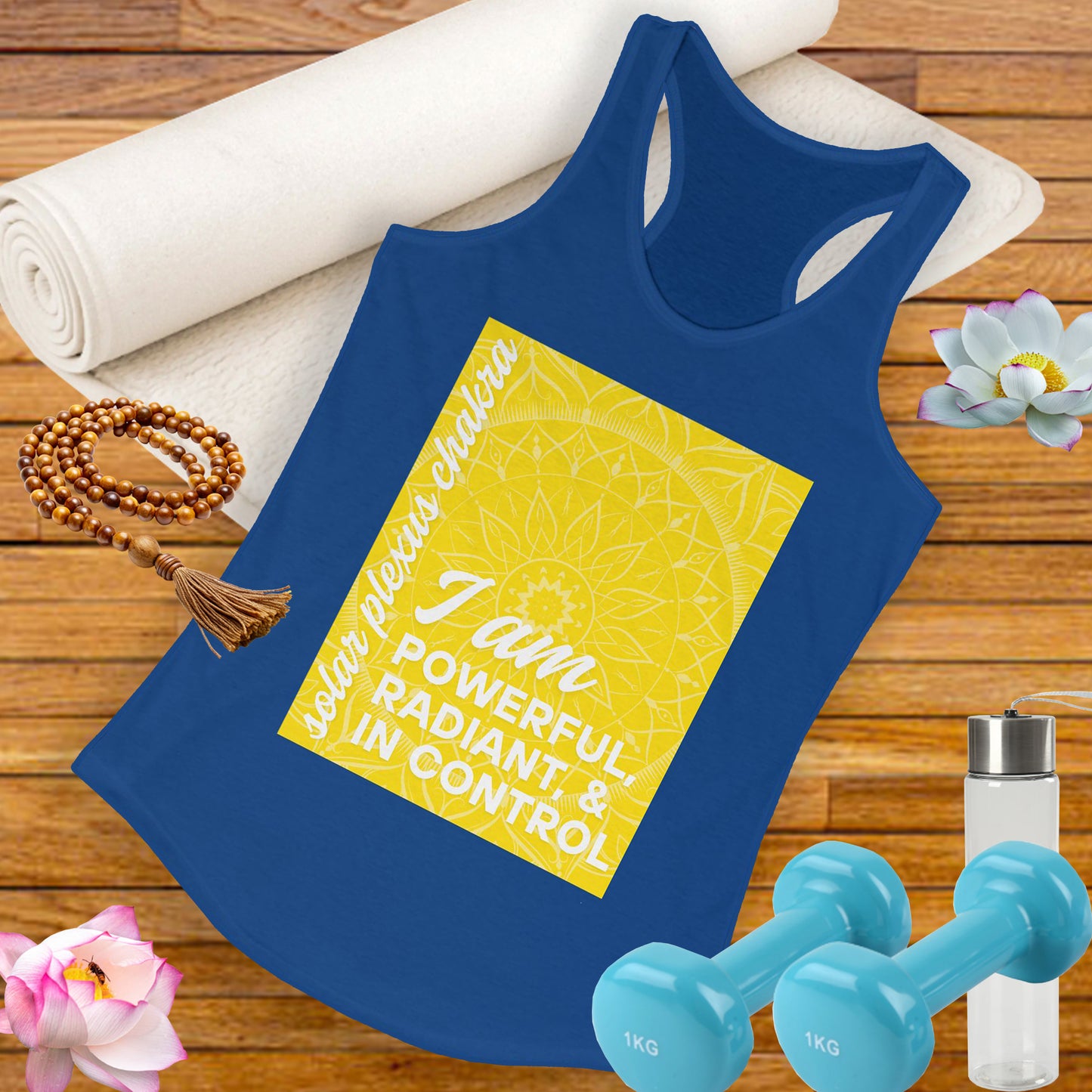 Radiate Power - Manipura/Solar Plexus Chakra Affirmation Racerback Tank Top