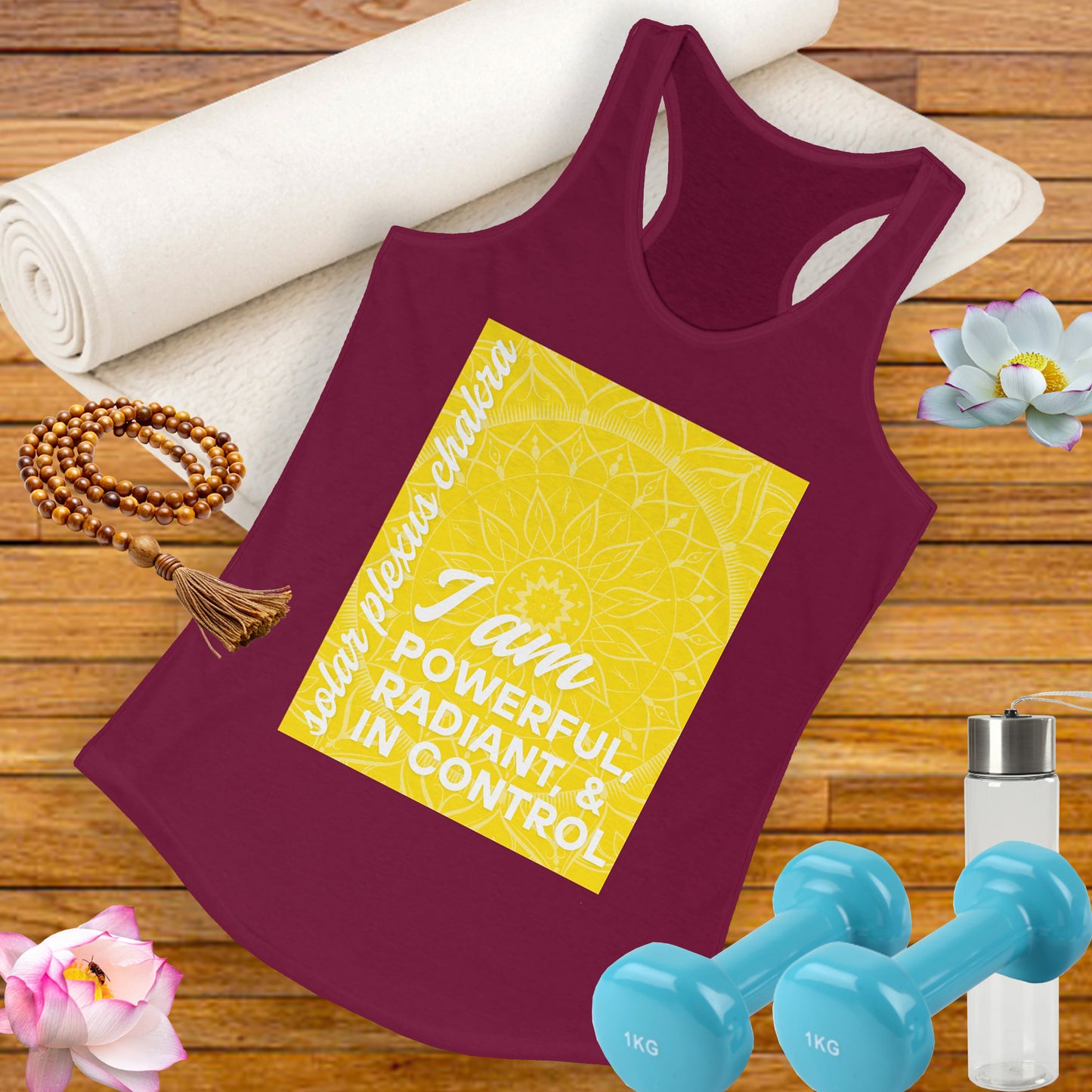 Radiate Power - Manipura/Solar Plexus Chakra Affirmation Racerback Tank Top