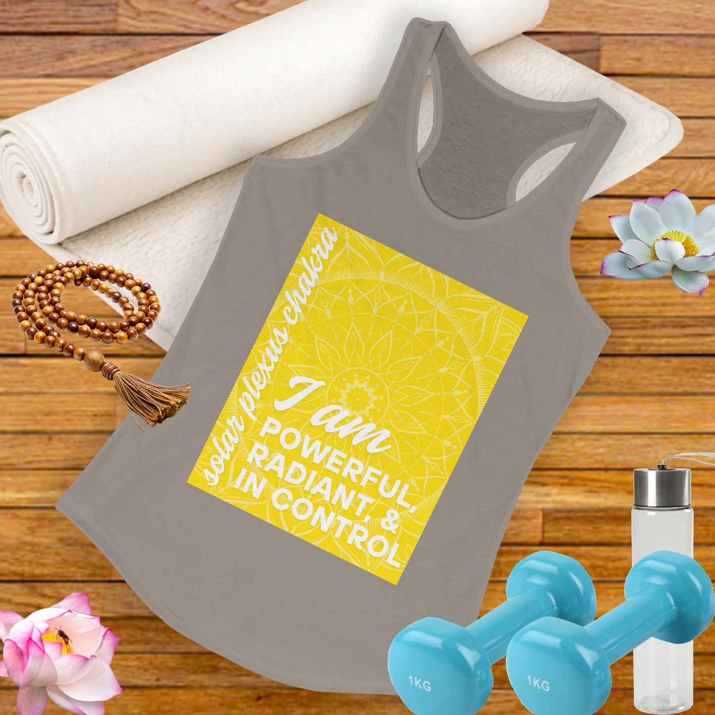 Radiate Power - Manipura/Solar Plexus Chakra Affirmation Racerback Tank Top