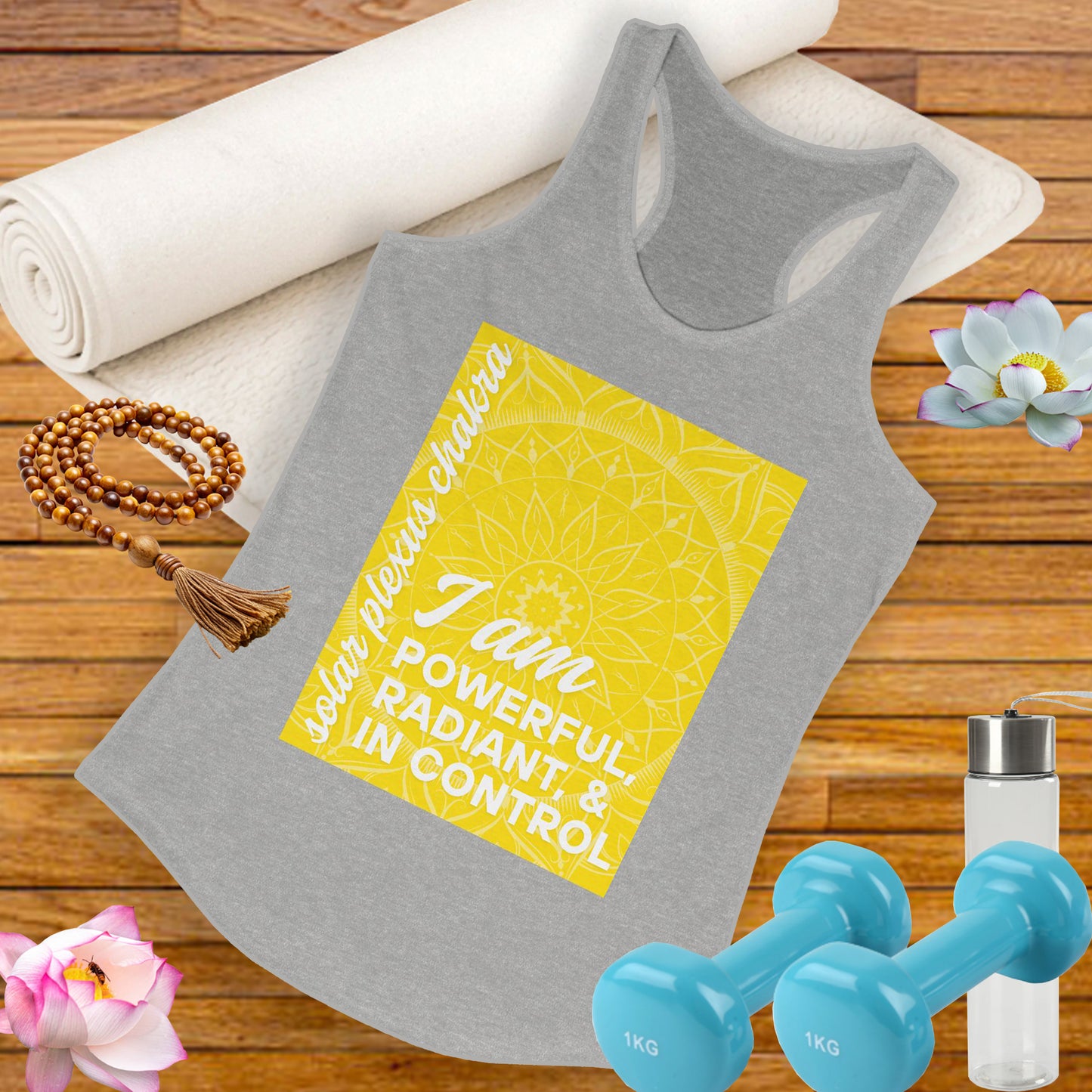 Radiate Power - Manipura/Solar Plexus Chakra Affirmation Racerback Tank Top