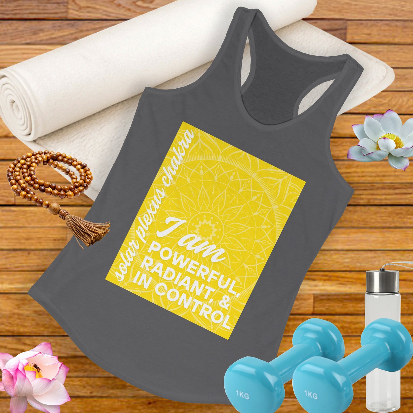 Radiate Power - Manipura/Solar Plexus Chakra Affirmation Racerback Tank Top