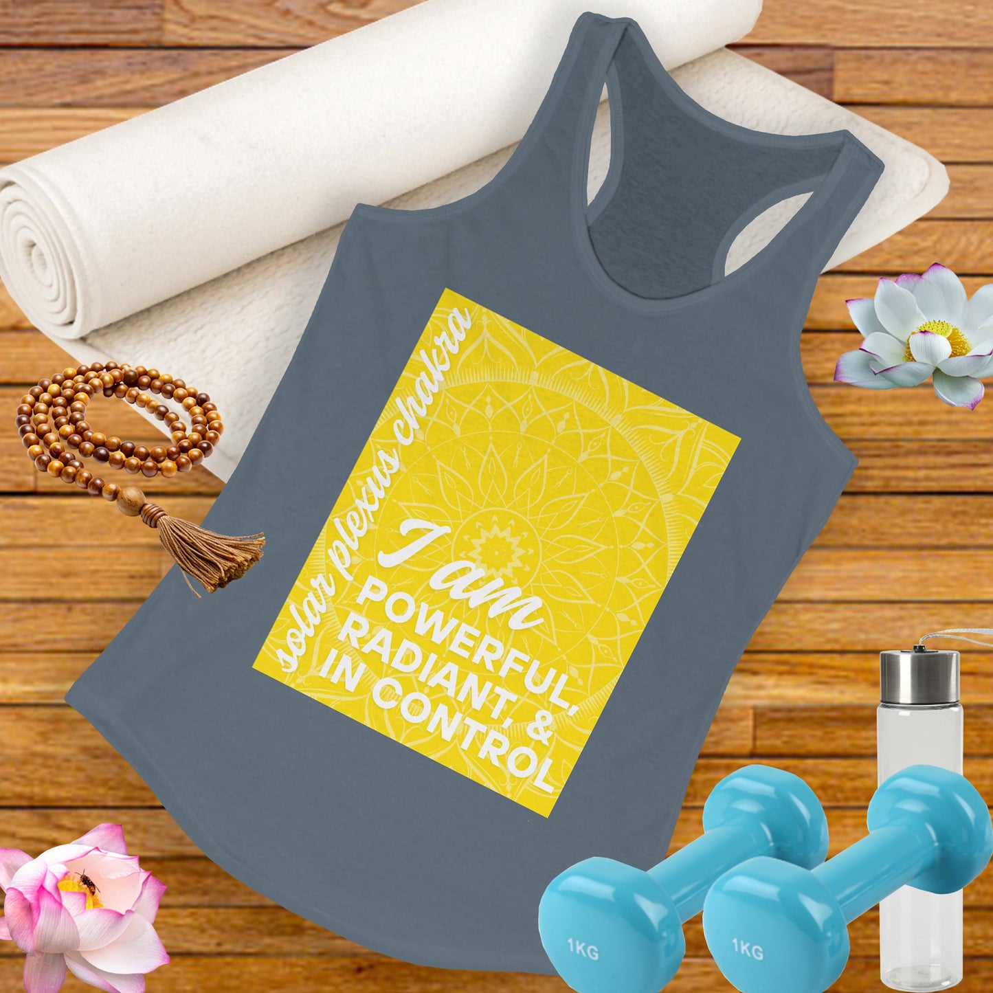 Radiate Power - Manipura/Solar Plexus Chakra Affirmation Racerback Tank Top