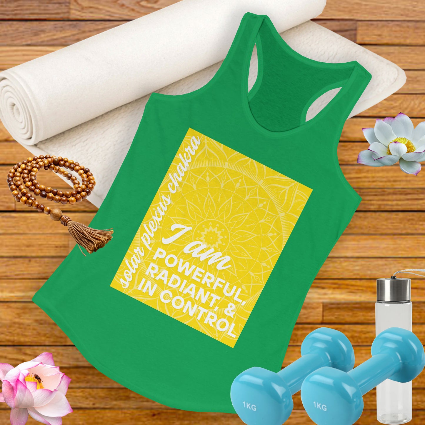 Radiate Power - Manipura/Solar Plexus Chakra Affirmation Racerback Tank Top