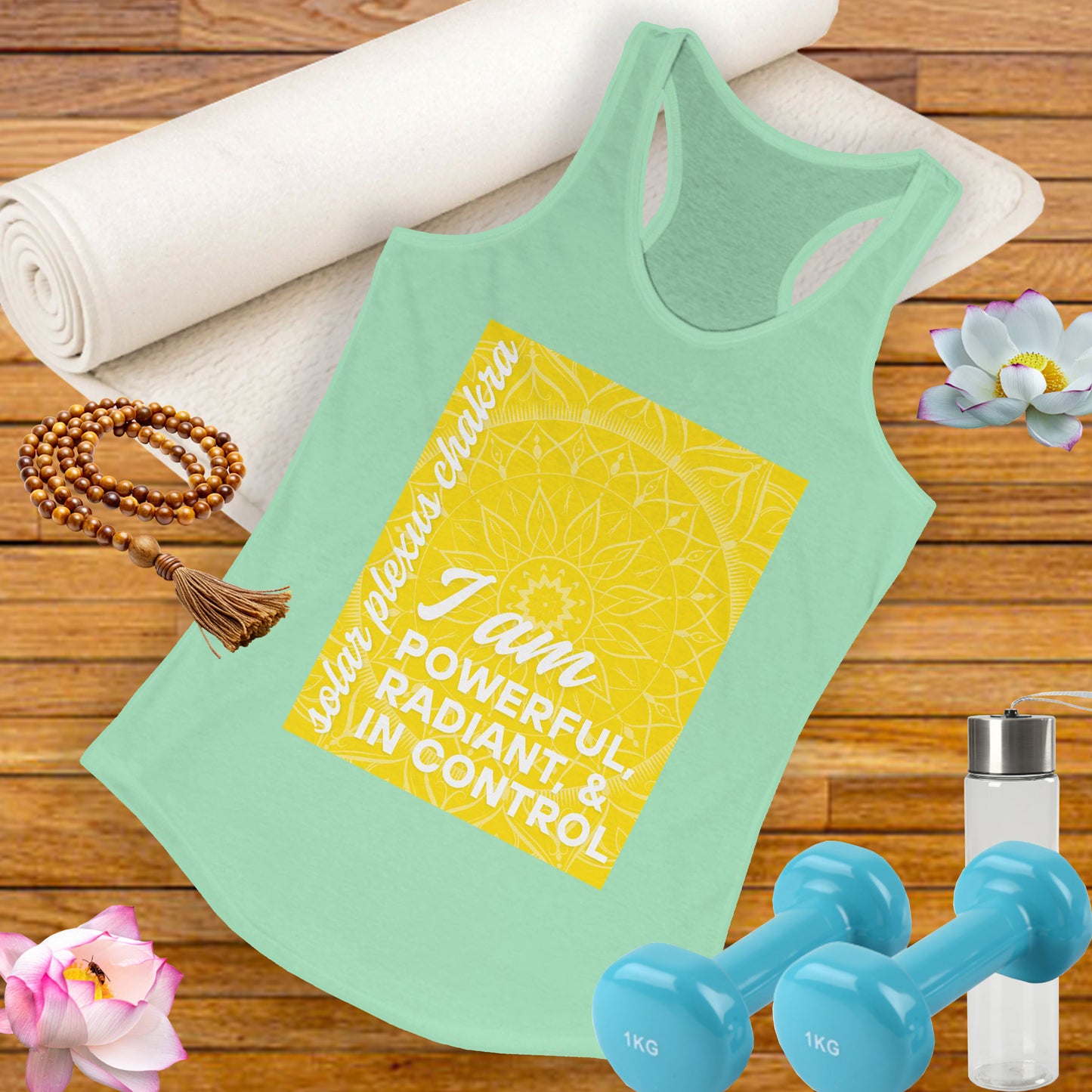 Radiate Power - Manipura/Solar Plexus Chakra Affirmation Racerback Tank Top
