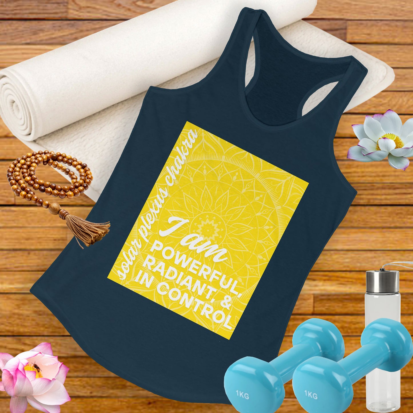 Radiate Power - Manipura/Solar Plexus Chakra Affirmation Racerback Tank Top