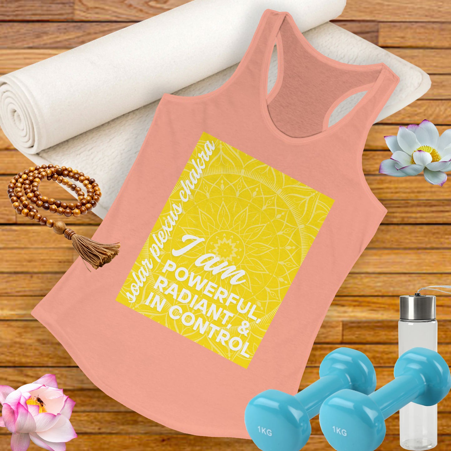 Radiate Power - Manipura/Solar Plexus Chakra Affirmation Racerback Tank Top