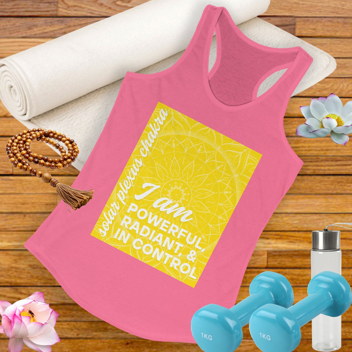 Radiate Power - Manipura/Solar Plexus Chakra Affirmation Racerback Tank Top