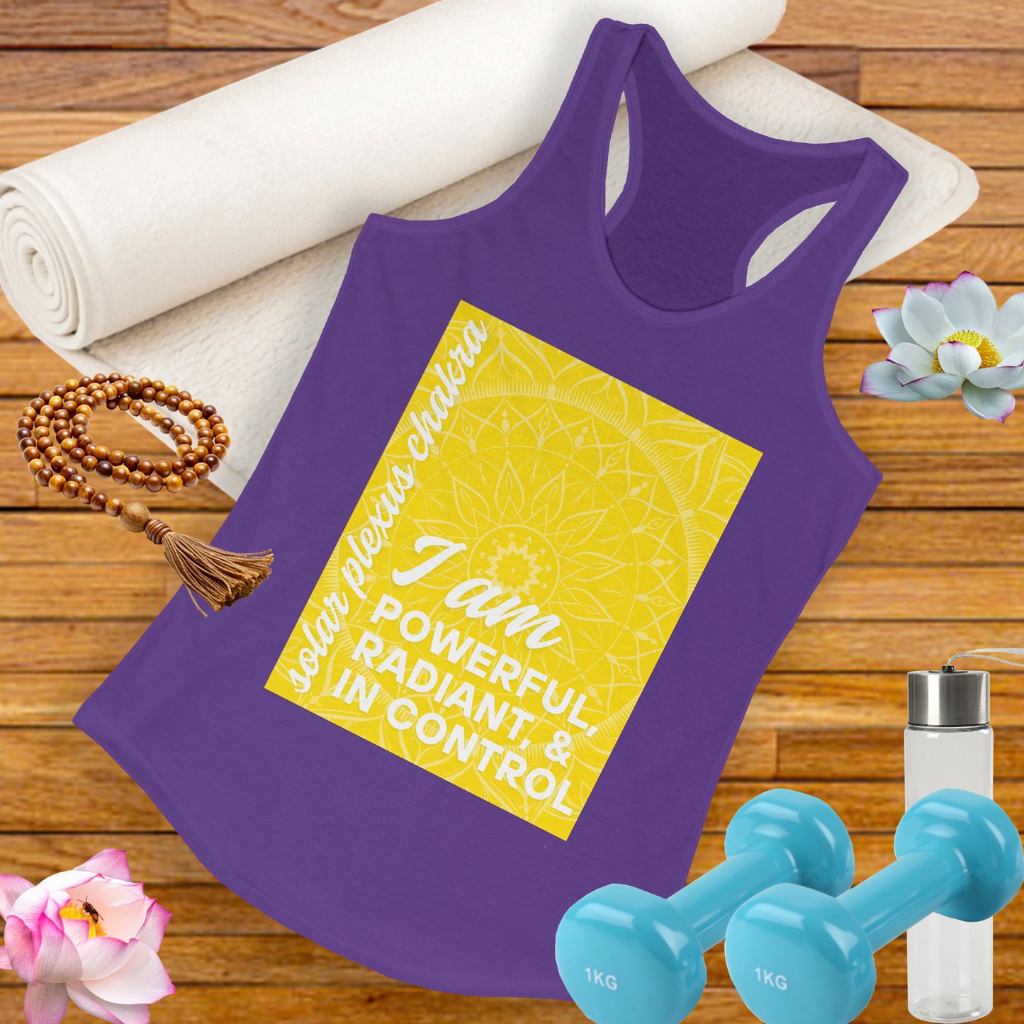 Radiate Power - Manipura/Solar Plexus Chakra Affirmation Racerback Tank Top