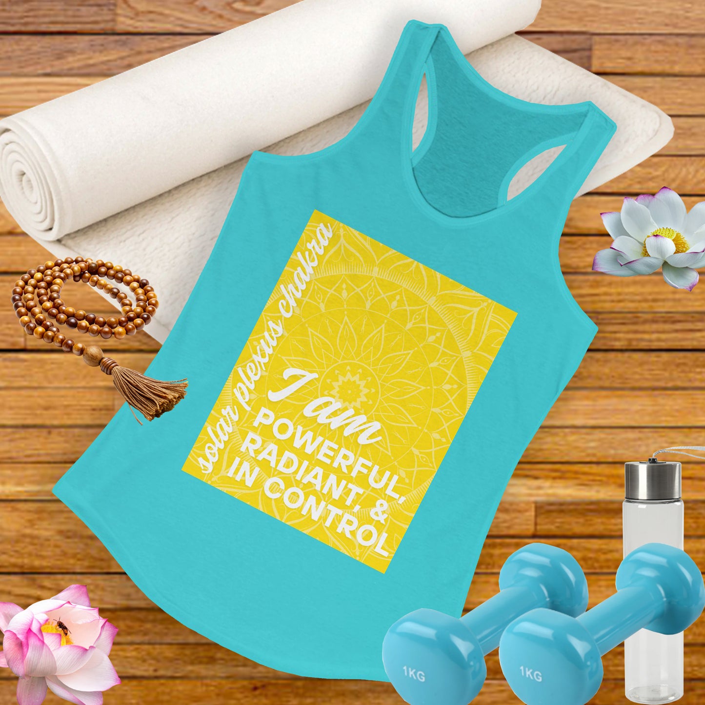 Radiate Power - Manipura/Solar Plexus Chakra Affirmation Racerback Tank Top
