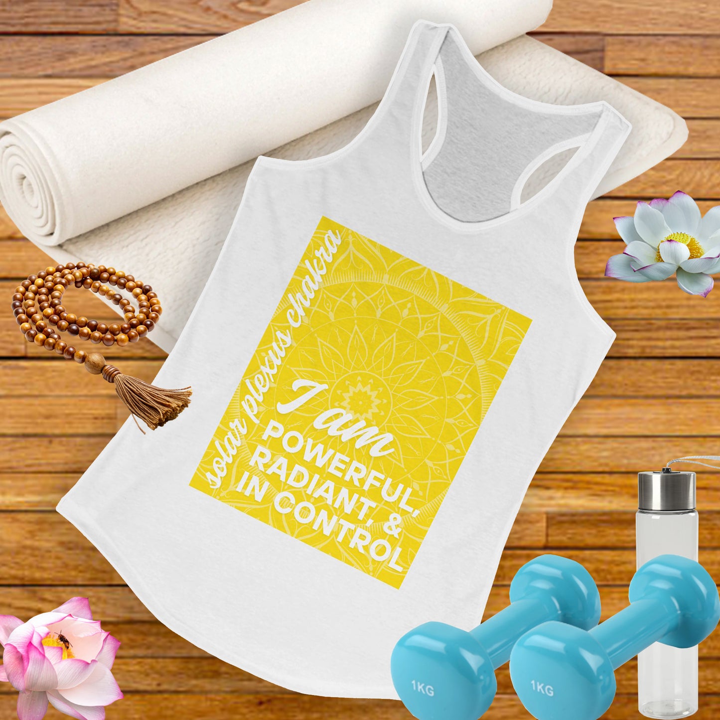 Radiate Power - Manipura/Solar Plexus Chakra Affirmation Racerback Tank Top
