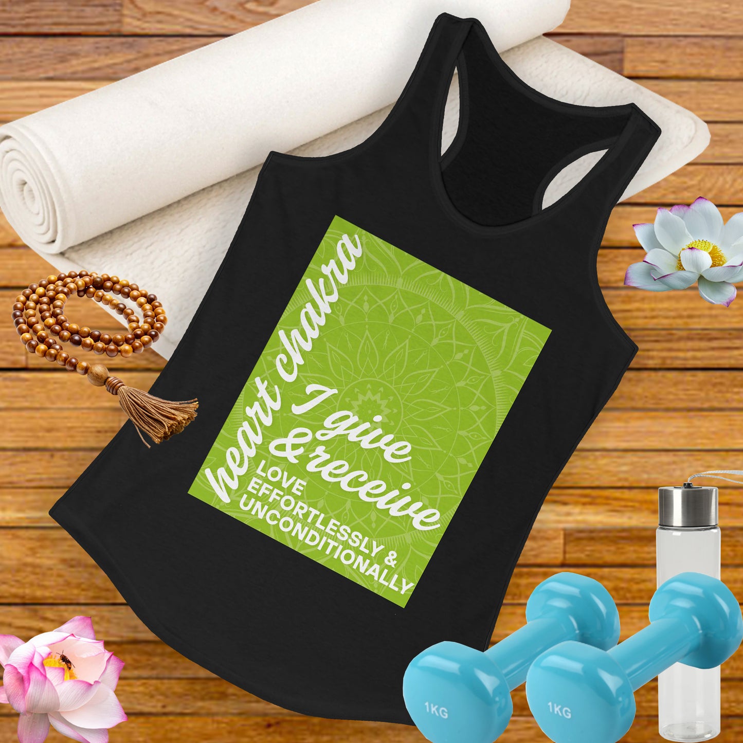 Open Heart - Anahata/Heart Chakra Affirmation Racerback Tank Top