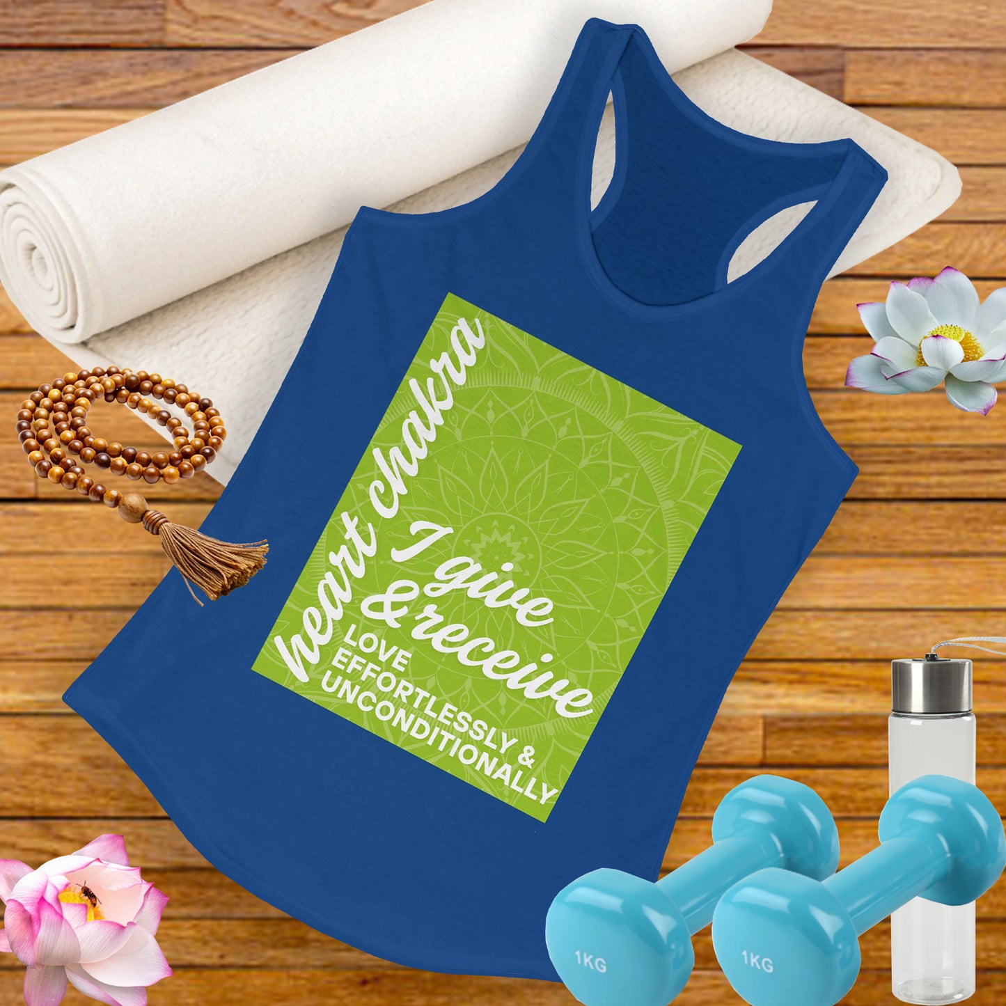 Open Heart - Anahata/Heart Chakra Affirmation Racerback Tank Top