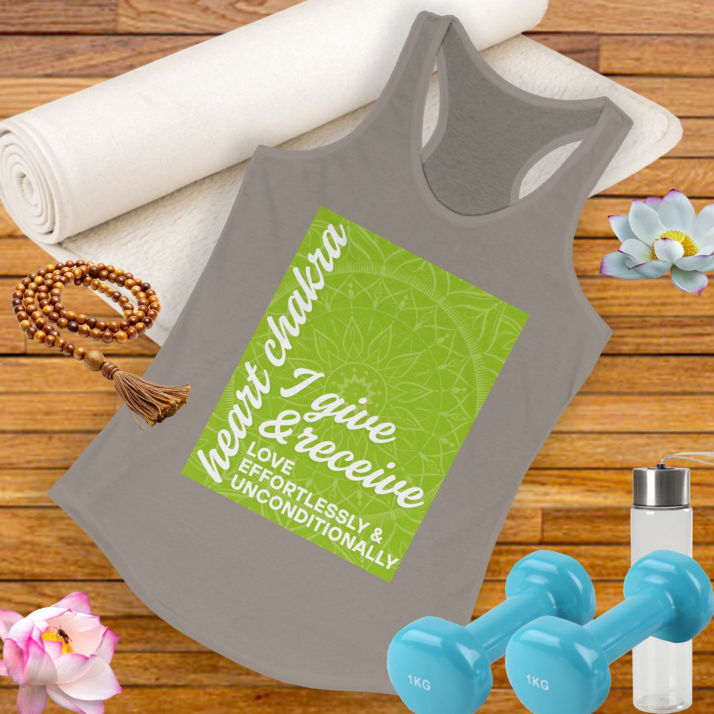 Open Heart - Anahata/Heart Chakra Affirmation Racerback Tank Top