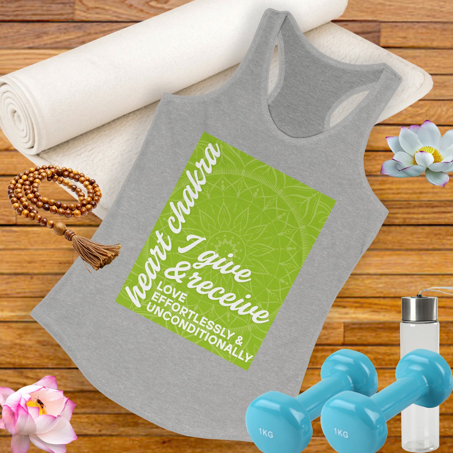 Open Heart - Anahata/Heart Chakra Affirmation Racerback Tank Top
