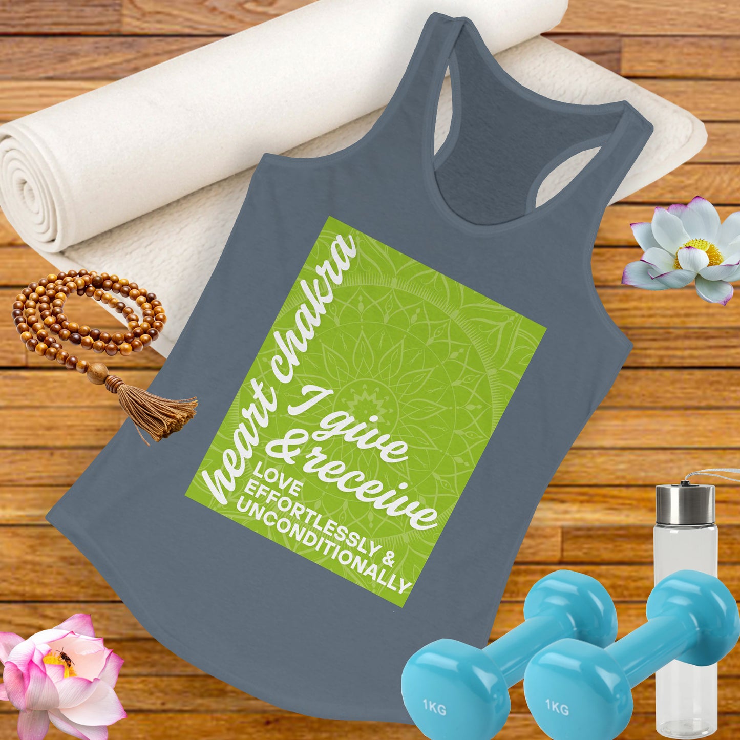 Open Heart - Anahata/Heart Chakra Affirmation Racerback Tank Top