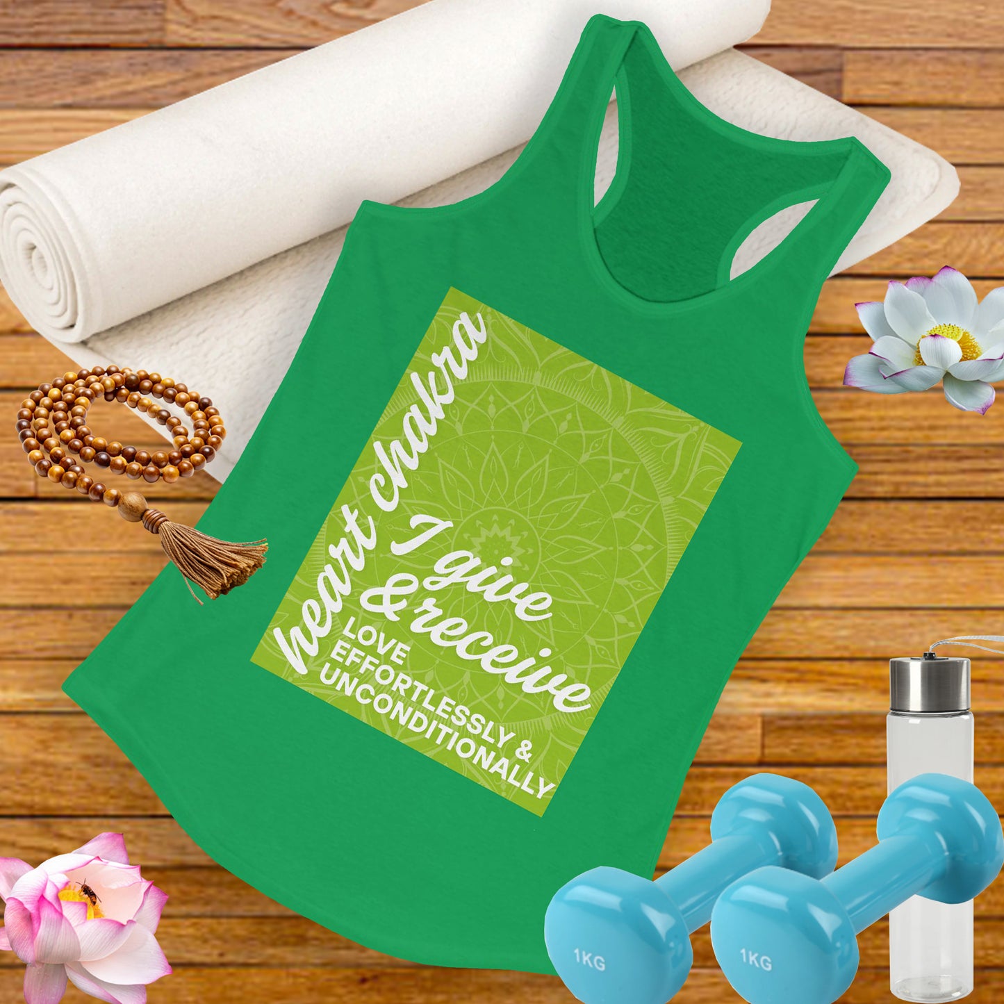 Open Heart - Anahata/Heart Chakra Affirmation Racerback Tank Top