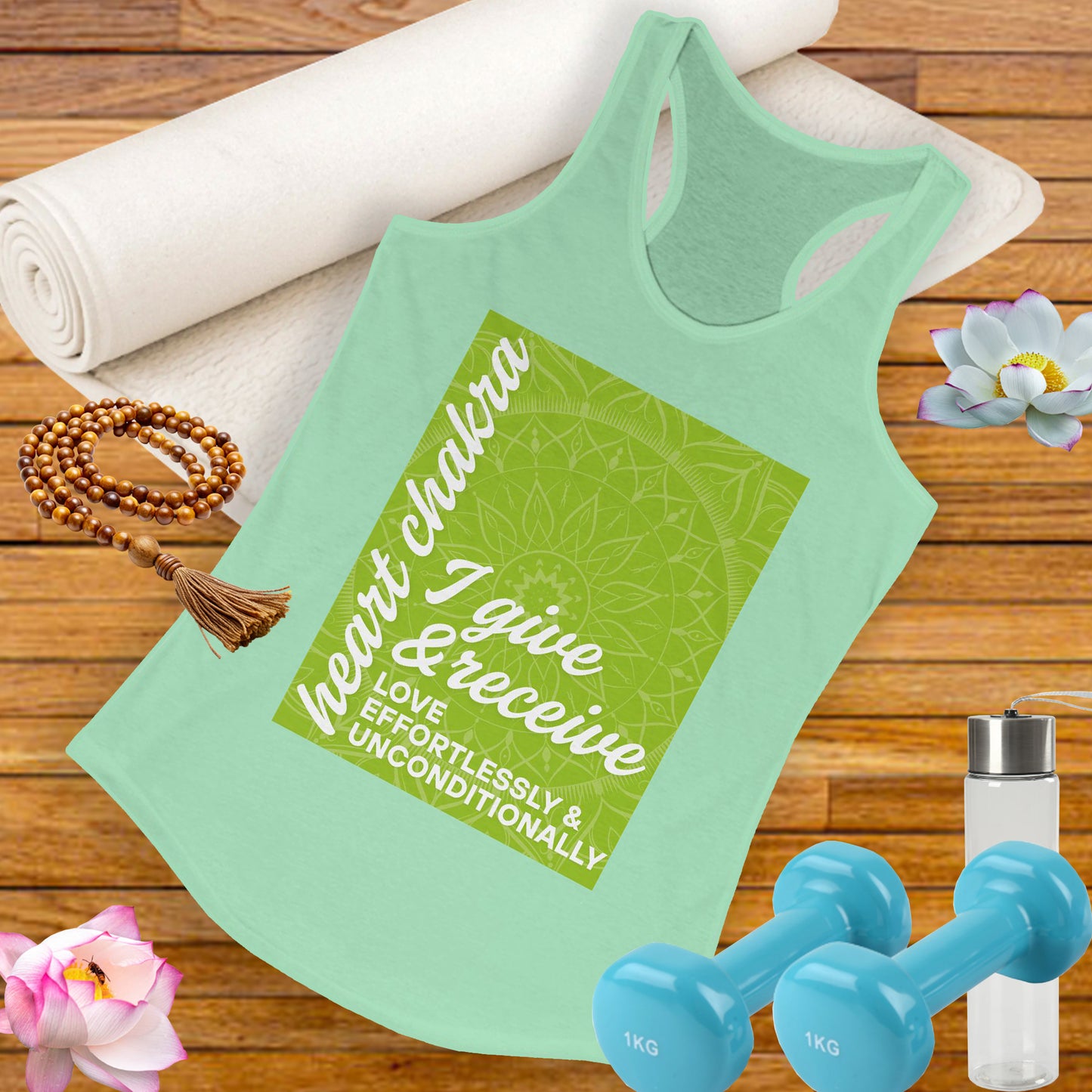 Open Heart - Anahata/Heart Chakra Affirmation Racerback Tank Top