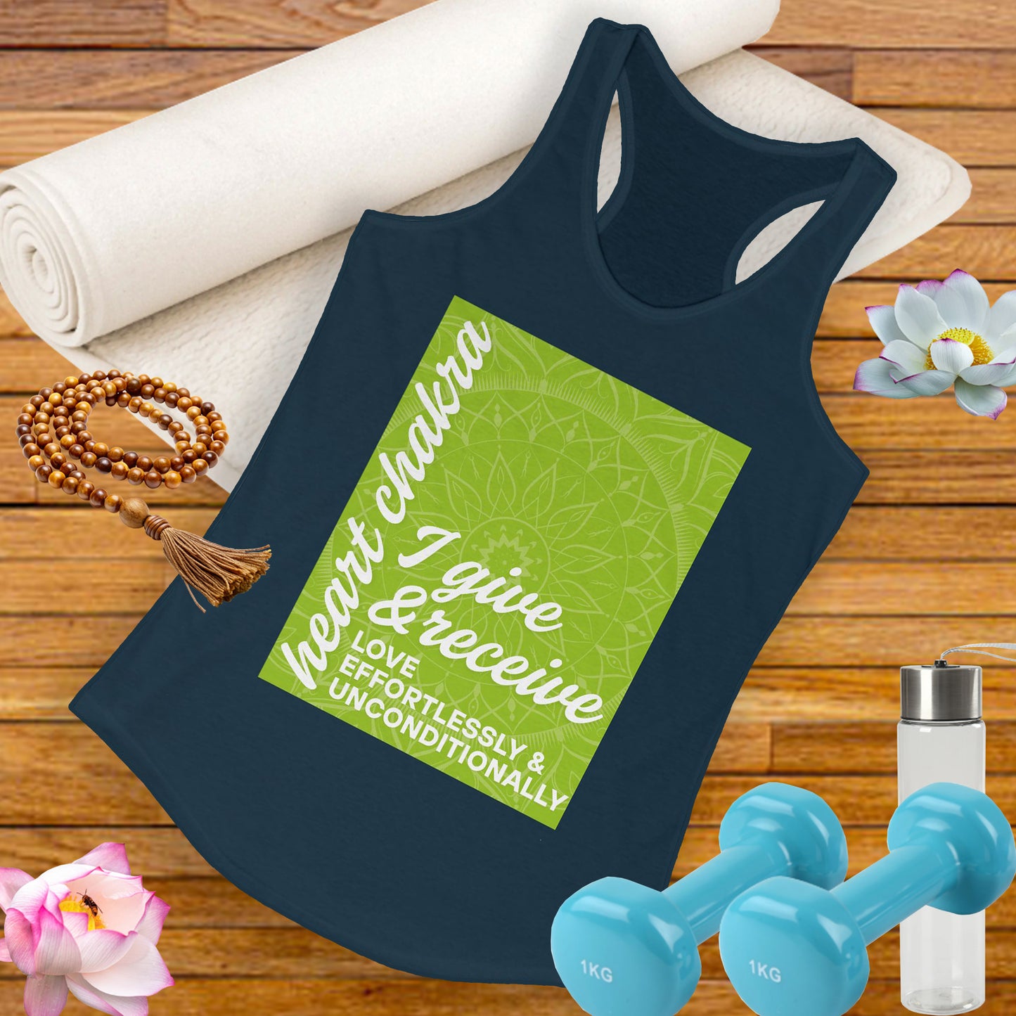 Open Heart - Anahata/Heart Chakra Affirmation Racerback Tank Top