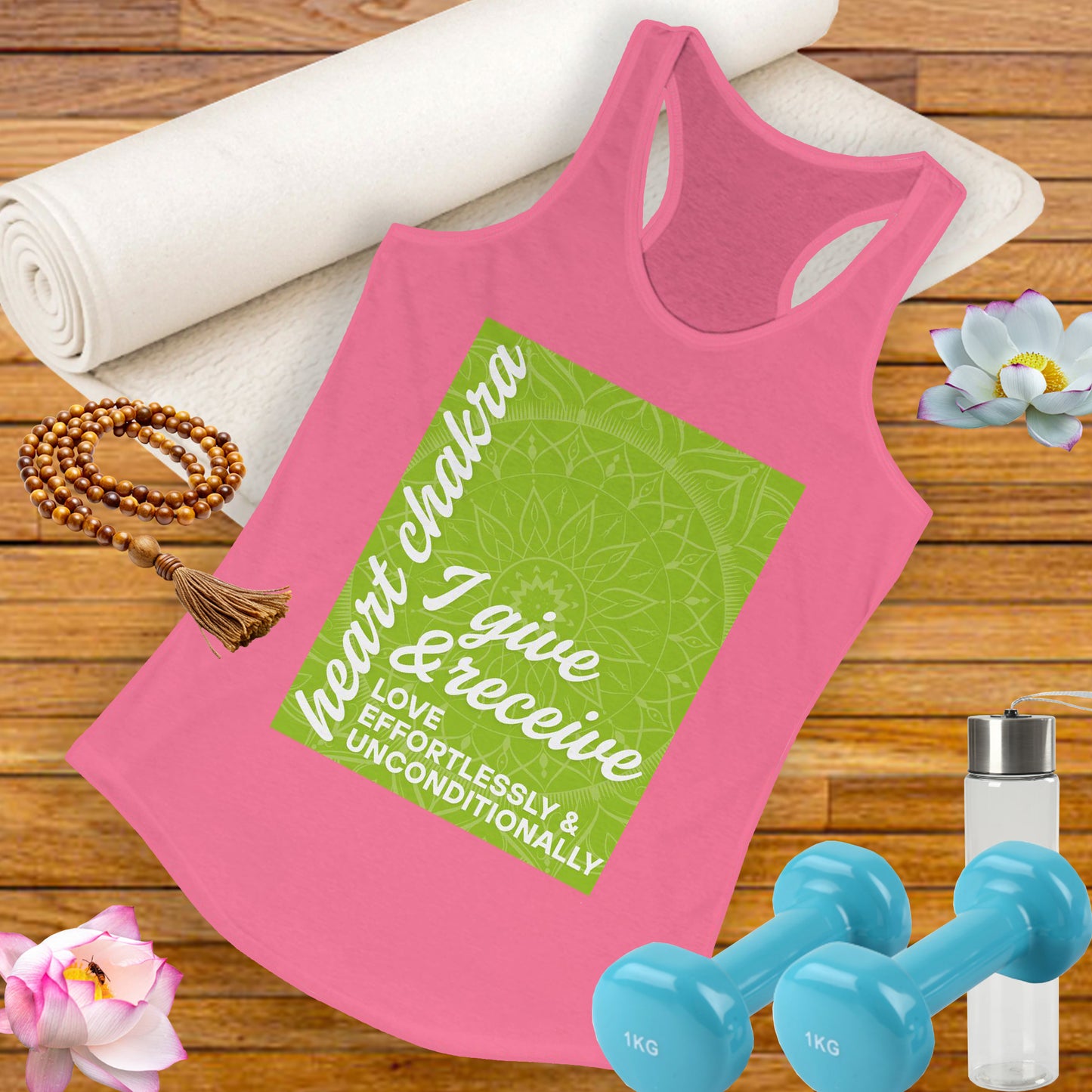 Open Heart - Anahata/Heart Chakra Affirmation Racerback Tank Top