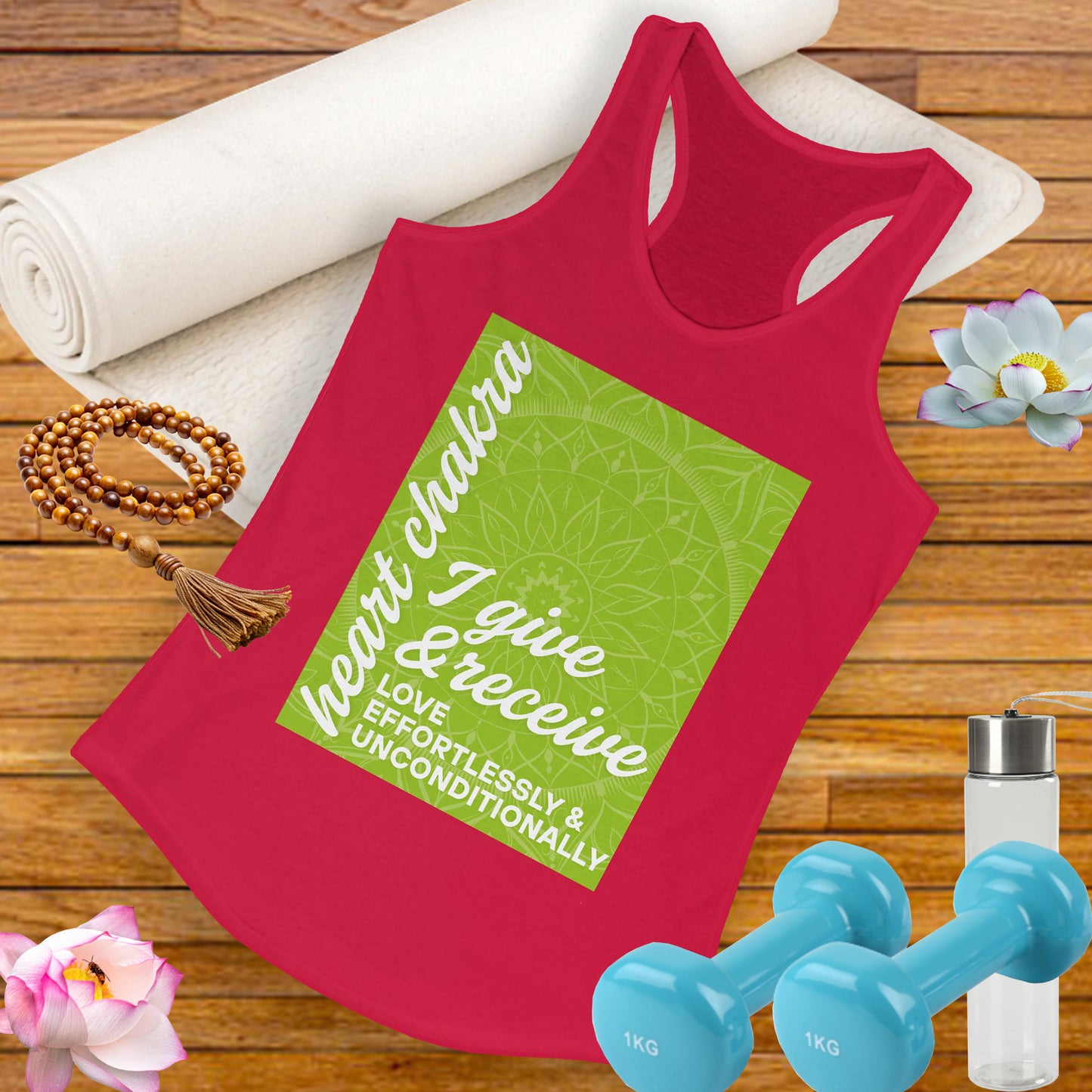 Open Heart - Anahata/Heart Chakra Affirmation Racerback Tank Top