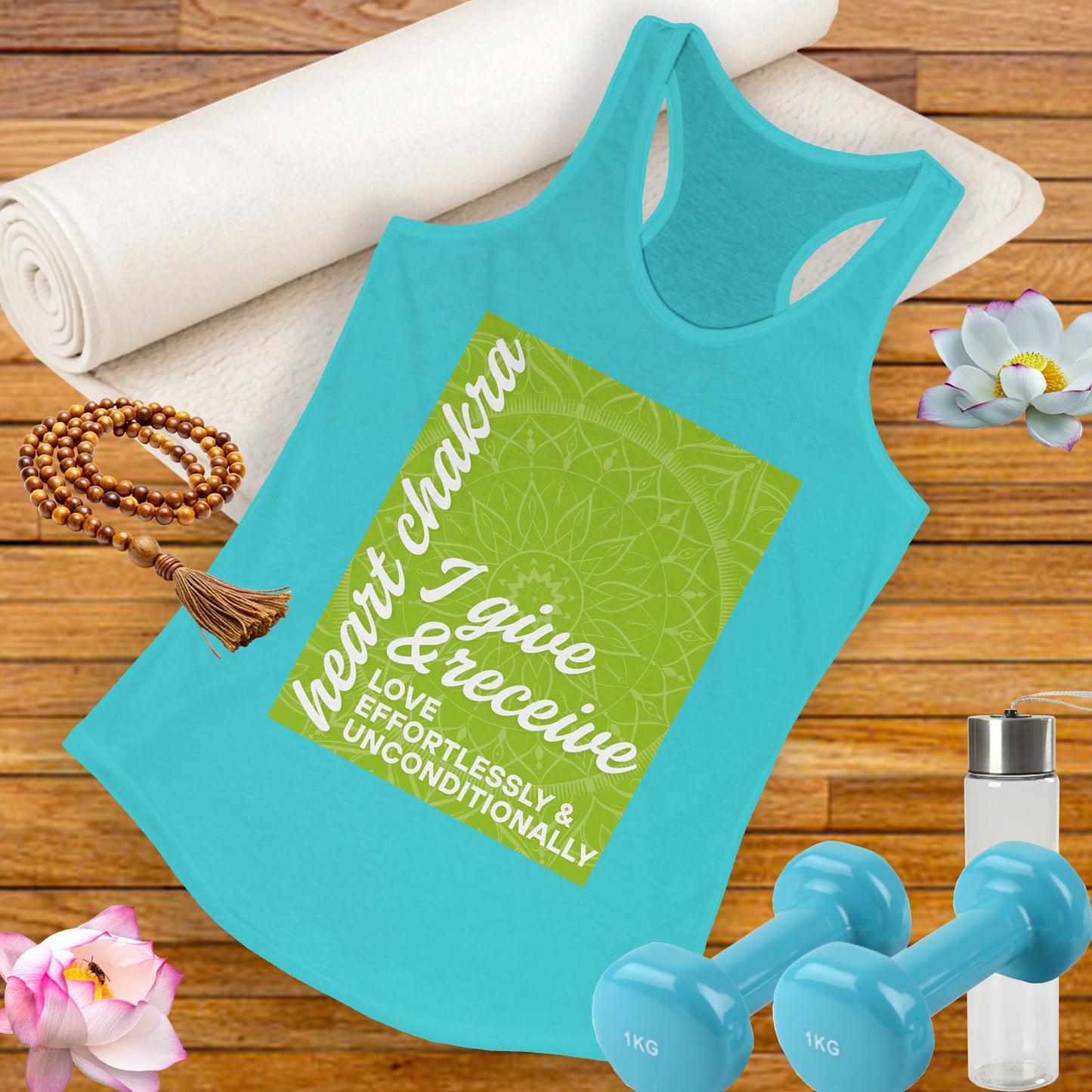 Open Heart - Anahata/Heart Chakra Affirmation Racerback Tank Top