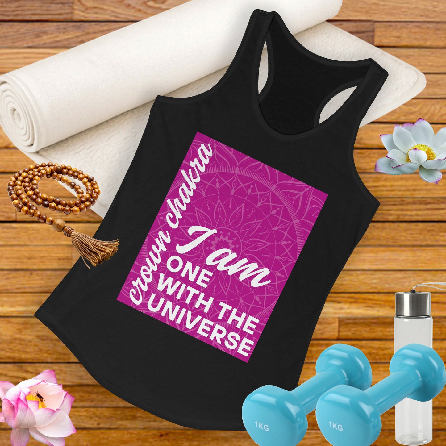 Universal Connection - Sahasrara/Crown Chakra Affirmation Racerback Tank