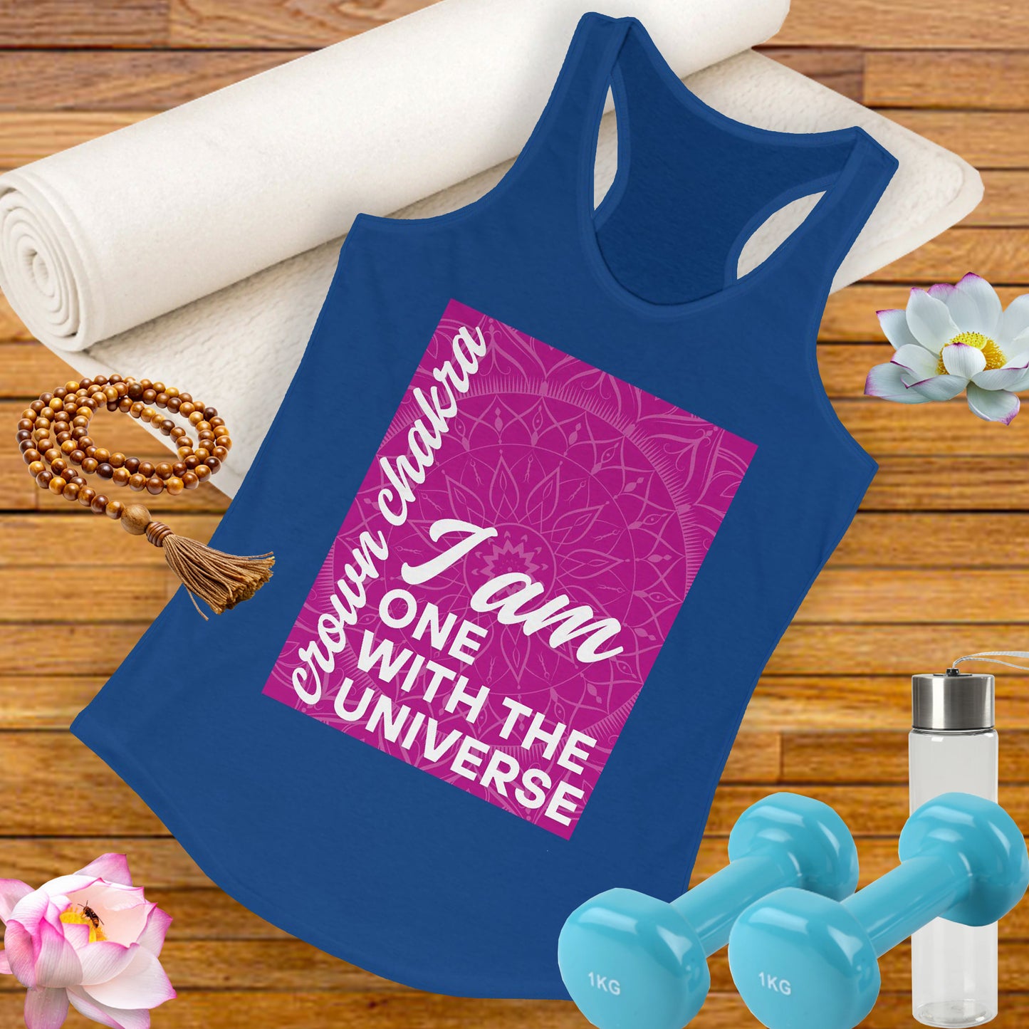 Universal Connection - Sahasrara/Crown Chakra Affirmation Racerback Tank