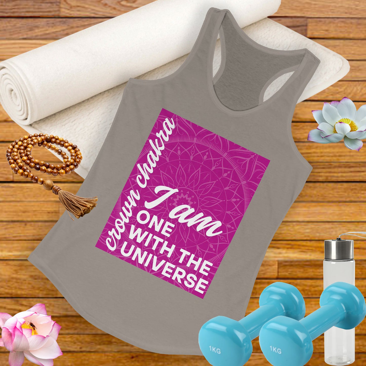 Universal Connection - Sahasrara/Crown Chakra Affirmation Racerback Tank