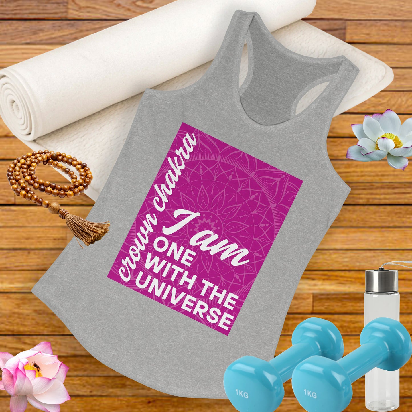 Universal Connection - Sahasrara/Crown Chakra Affirmation Racerback Tank