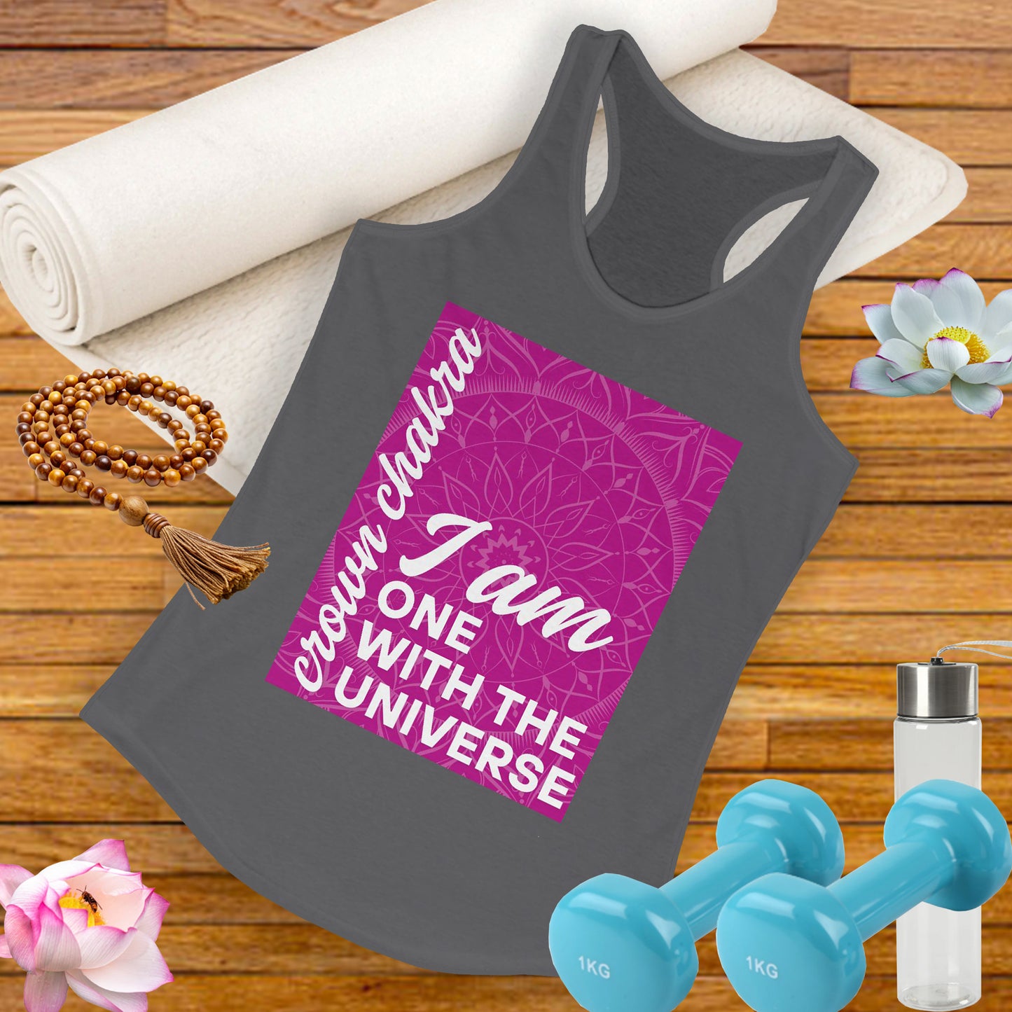 Universal Connection - Sahasrara/Crown Chakra Affirmation Racerback Tank
