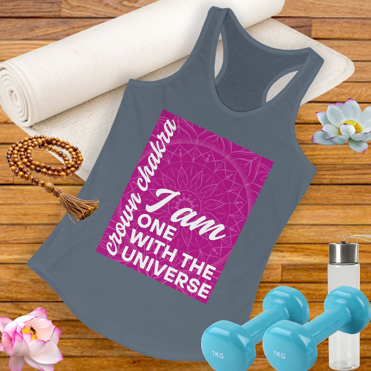 Universal Connection - Sahasrara/Crown Chakra Affirmation Racerback Tank