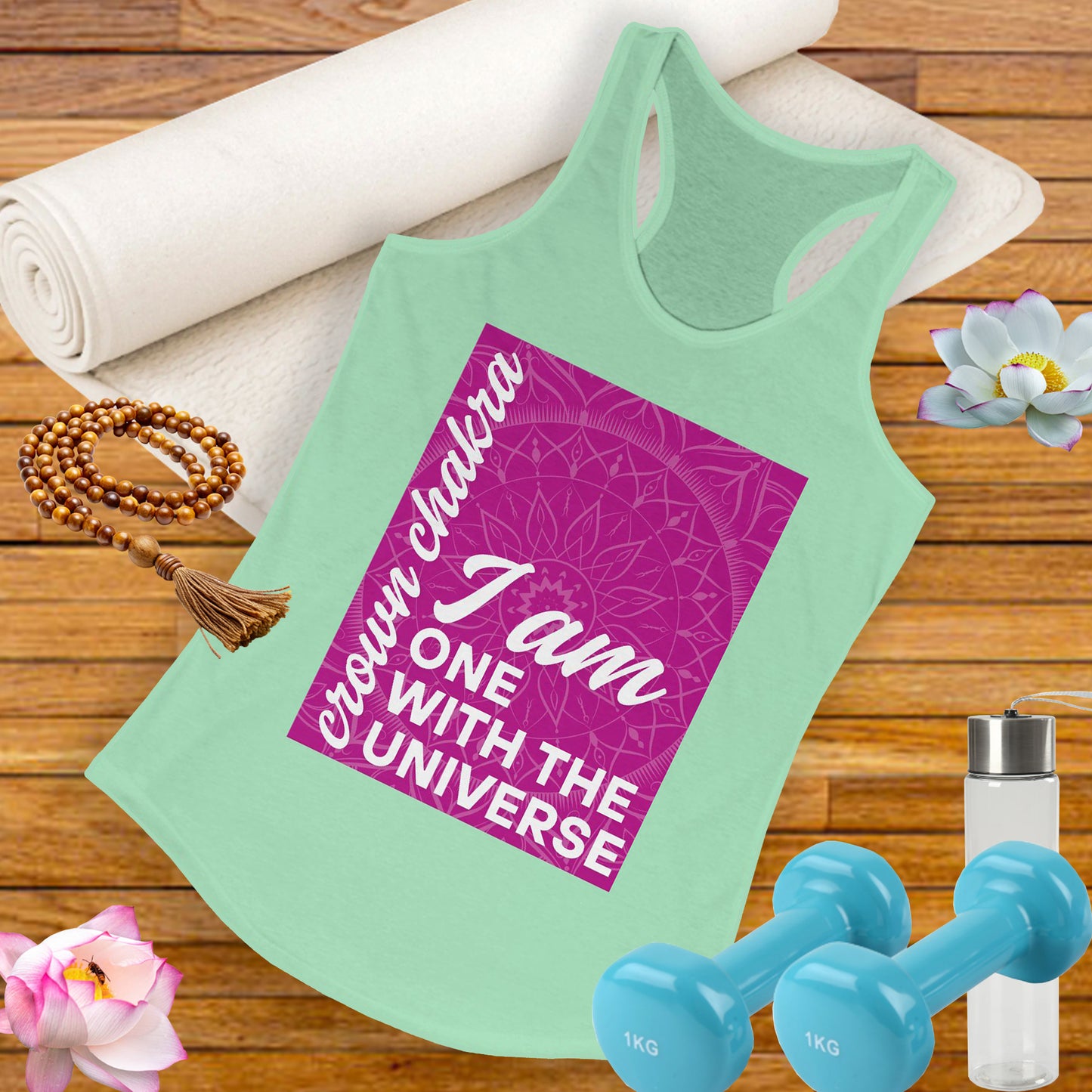 Universal Connection - Sahasrara/Crown Chakra Affirmation Racerback Tank