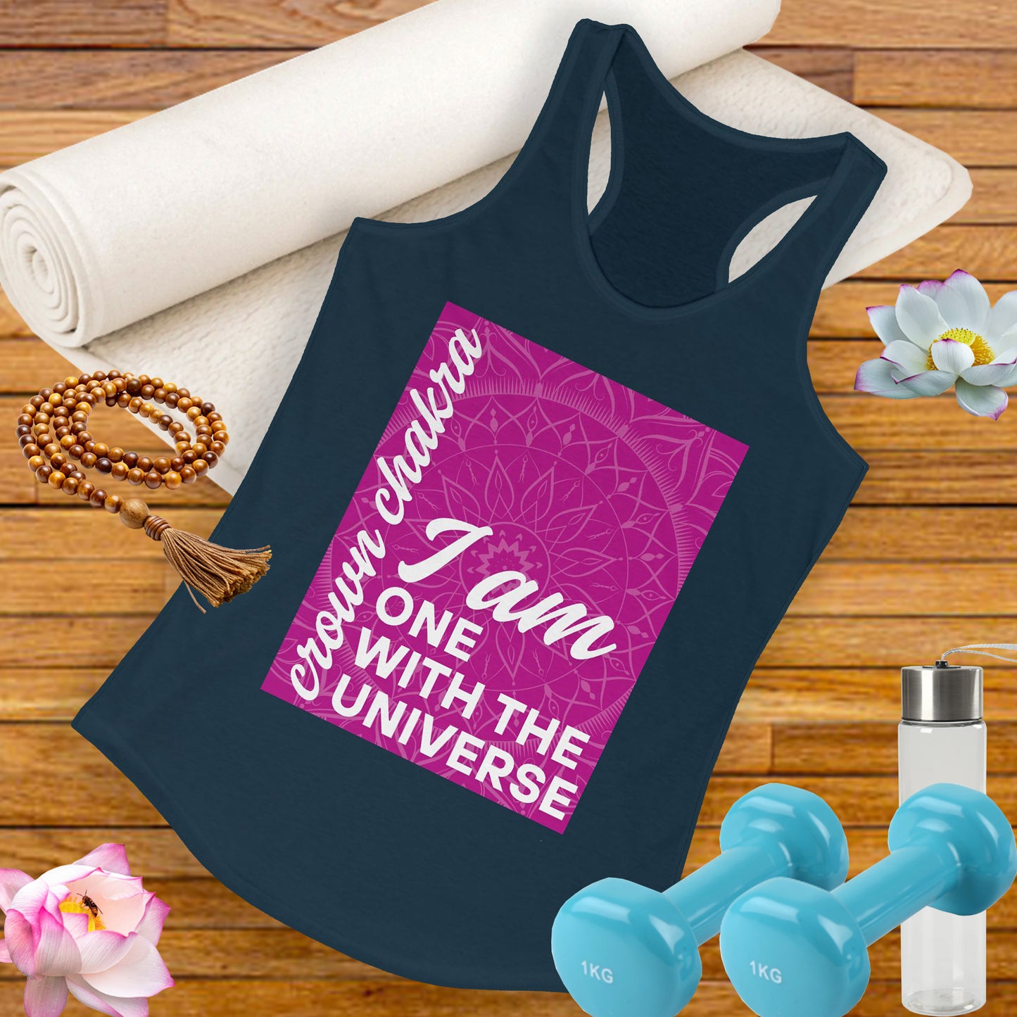 Universal Connection - Sahasrara/Crown Chakra Affirmation Racerback Tank