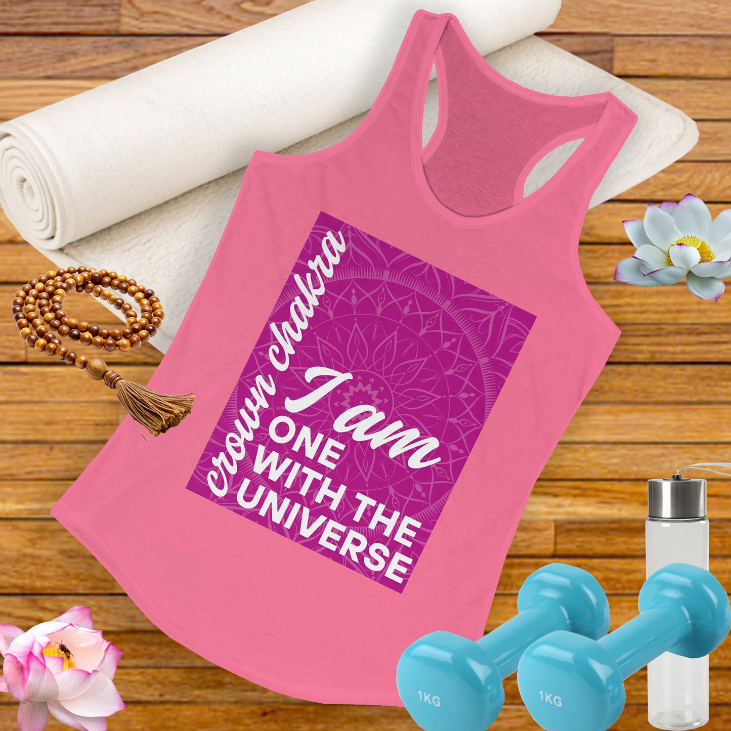 Universal Connection - Sahasrara/Crown Chakra Affirmation Racerback Tank