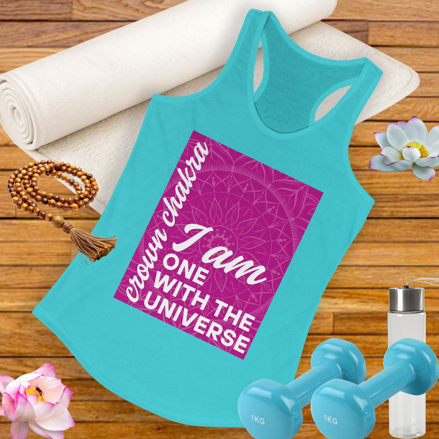 Universal Connection - Sahasrara/Crown Chakra Affirmation Racerback Tank