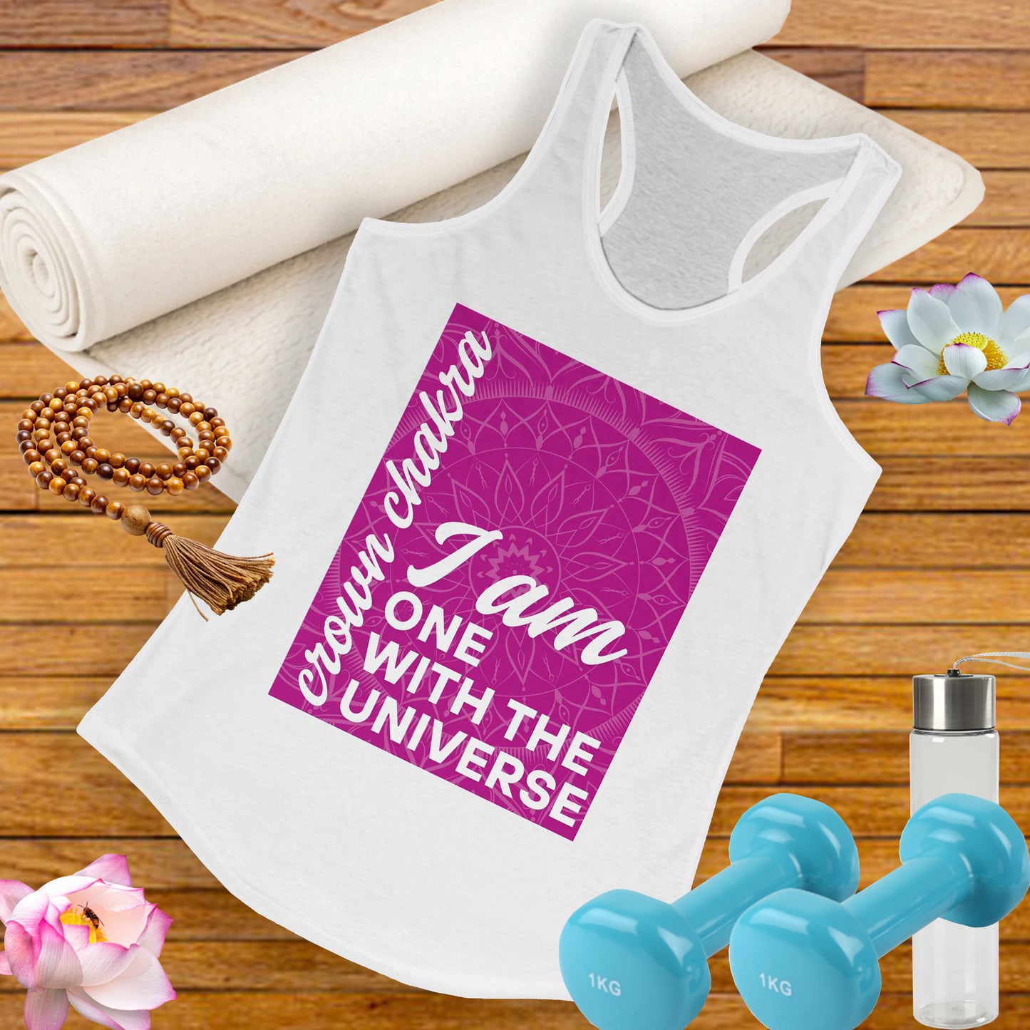 Universal Connection - Sahasrara/Crown Chakra Affirmation Racerback Tank