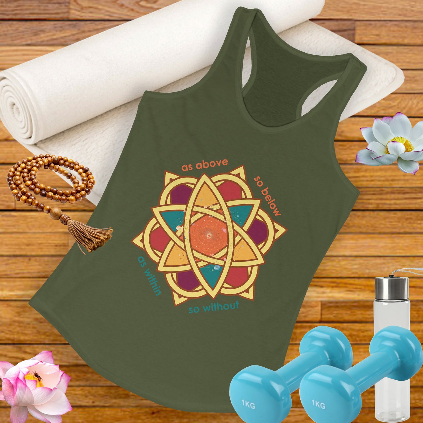 "As Within, So Without" Sri Yantra Racerback Tank Top