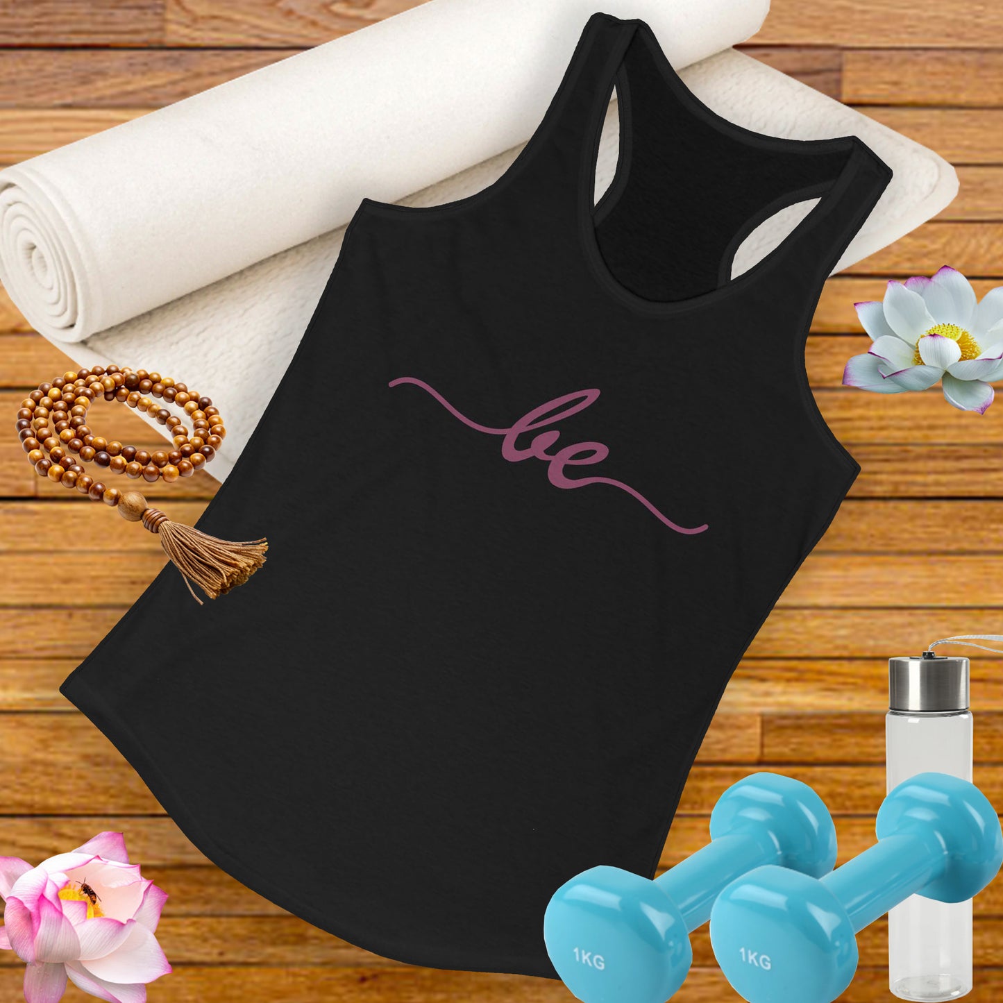"Be" Minimalist Racerback Tank Top - Comfortable & Stylish Everyday Wear